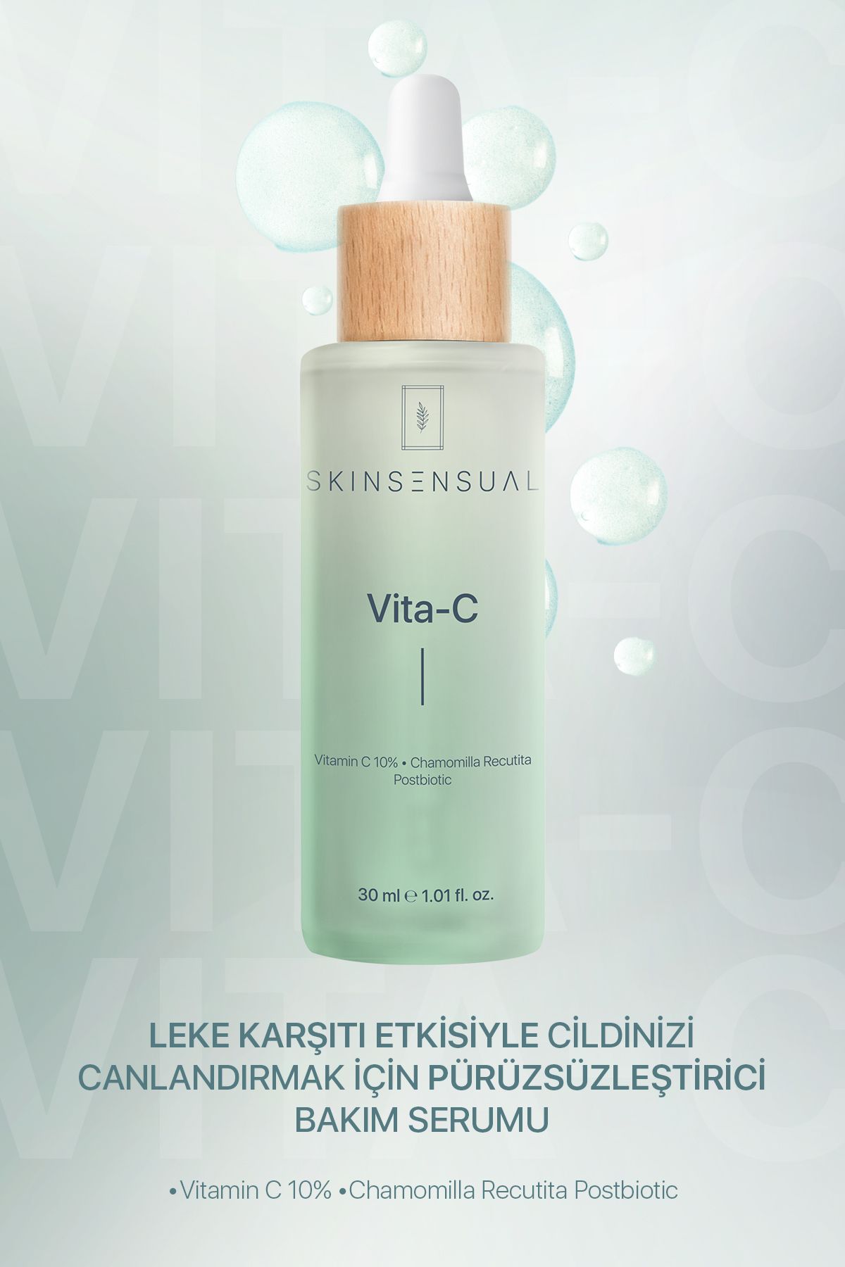 Skin Sensual Vita-c Vitamin C 10%, Postbiotic Ve Cilt Tonu Eşitleyici Cilt Bakım Serumu 30 ml
