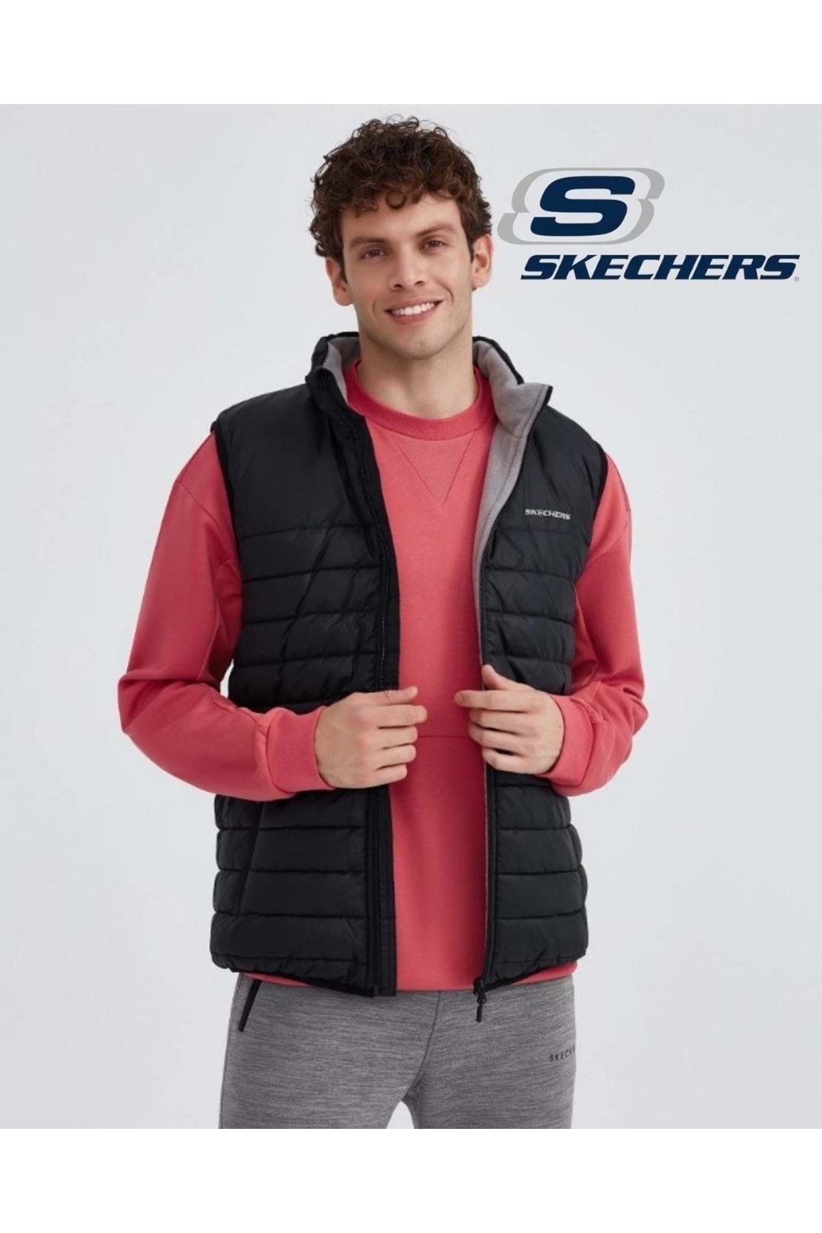 Skechers M Outerwear Padded Vest S232001 Erkek Yelek SİYAH