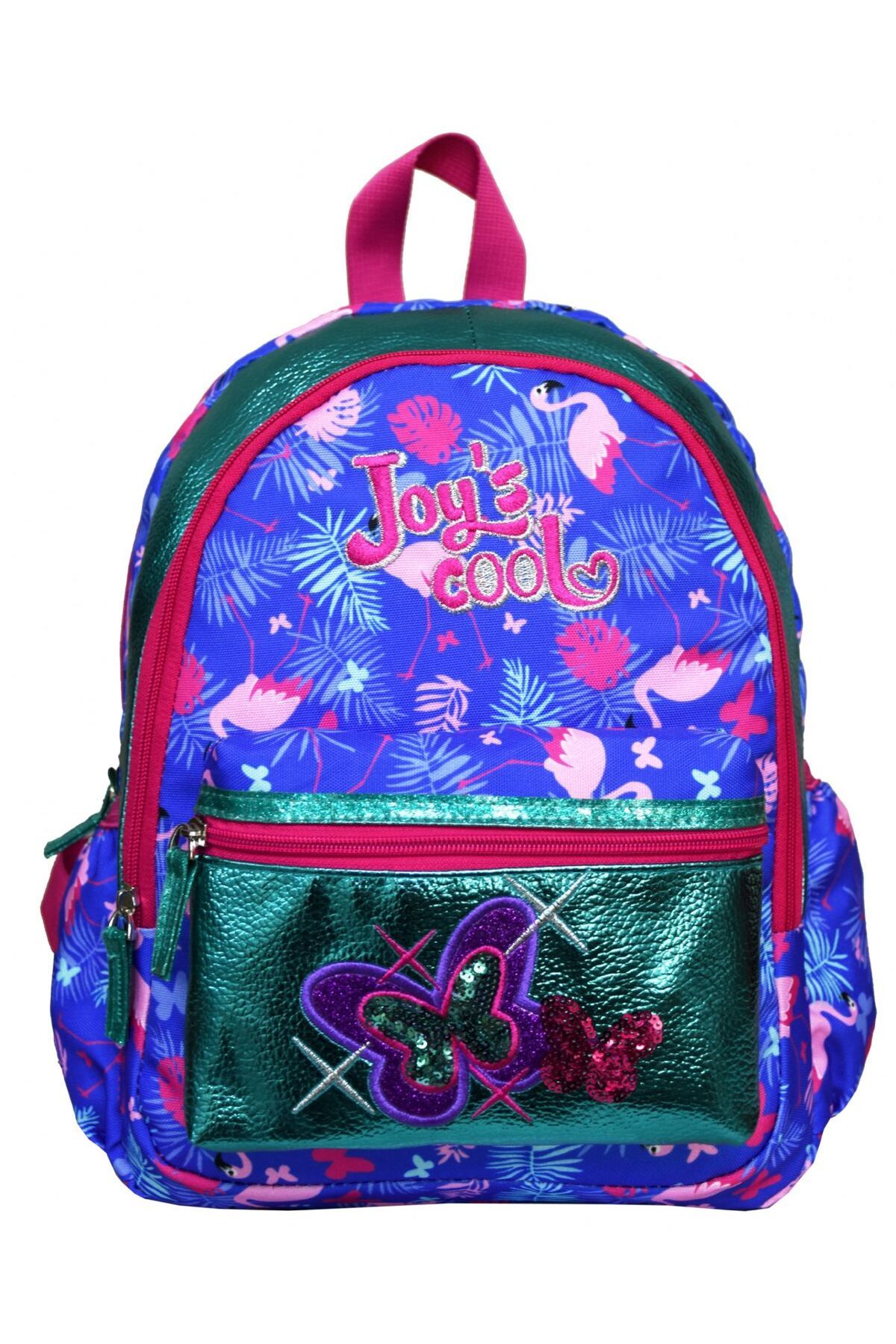 Joys Cool Joy's Cool Pullu Ve Simli Kız Çocuk Anaokulu Çantası -kelebek Işlemeli Yeşil Mavi
