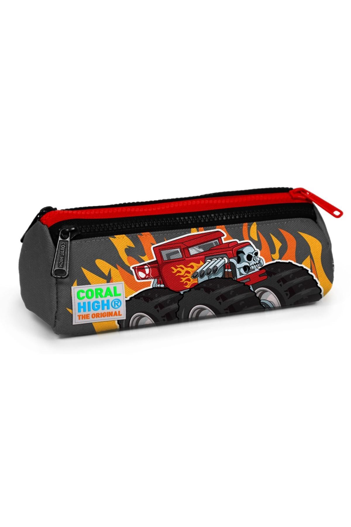 Coral High Kırmızı Monster Truck Üç Bölmeli Kalem Çantası -erkek Çocuk