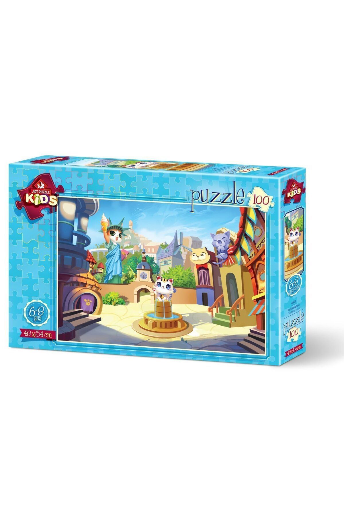 Anatolian Puzzle Art Kids 100 Parça Kedi Kasabası Çocuk Puzzle (6-8 YAŞ)