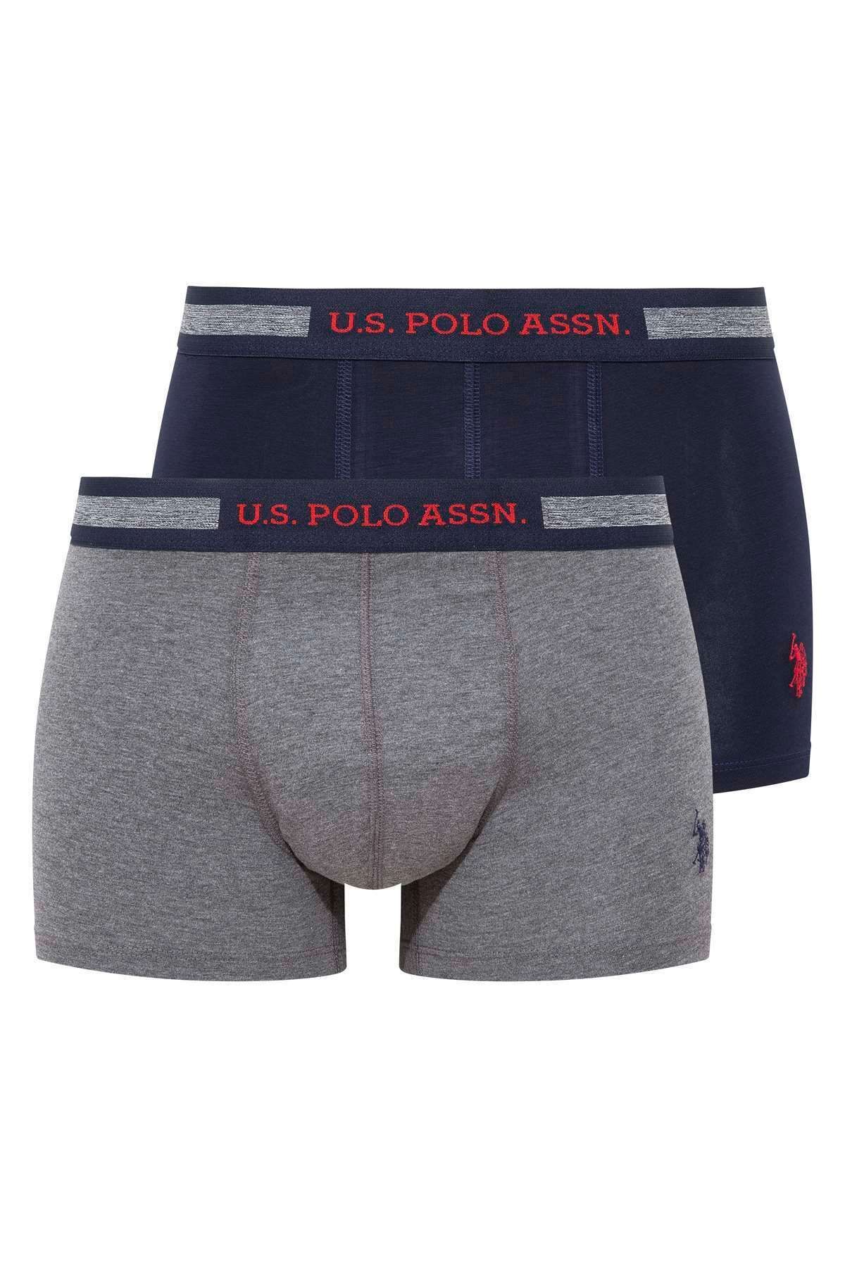 U.S. Polo Assn. Erkek Lacivert - Antrasit Melanj 2 Li Boxer 80373