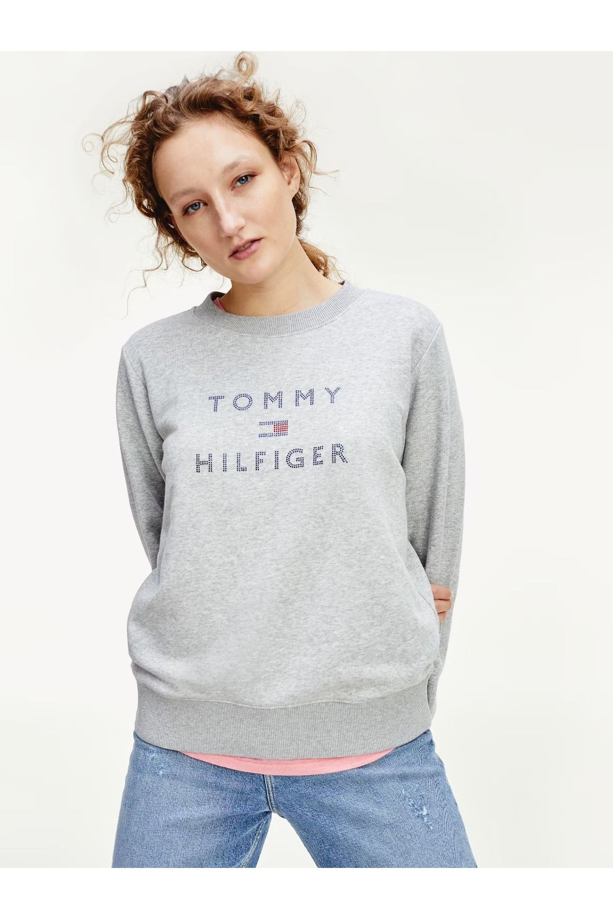 Tommy Hilfiger Tiara Round-Nk Sweatshirt WW0WW27177 Gray Regular