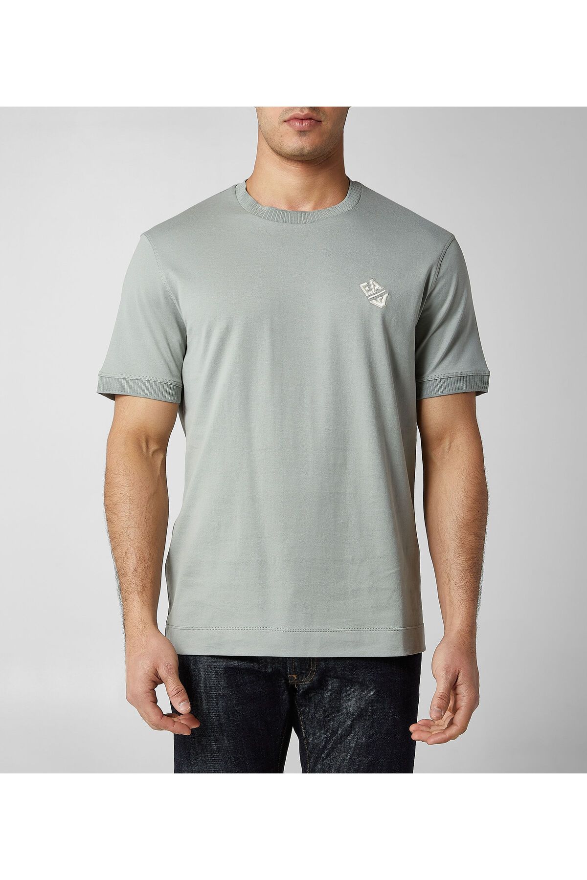 Emporio Armani Erkek Marka Logolu Pamuklu Normal Kalıp Günlük Yeşil T-Shirt 3D1TN3 1JOCZ-0664
