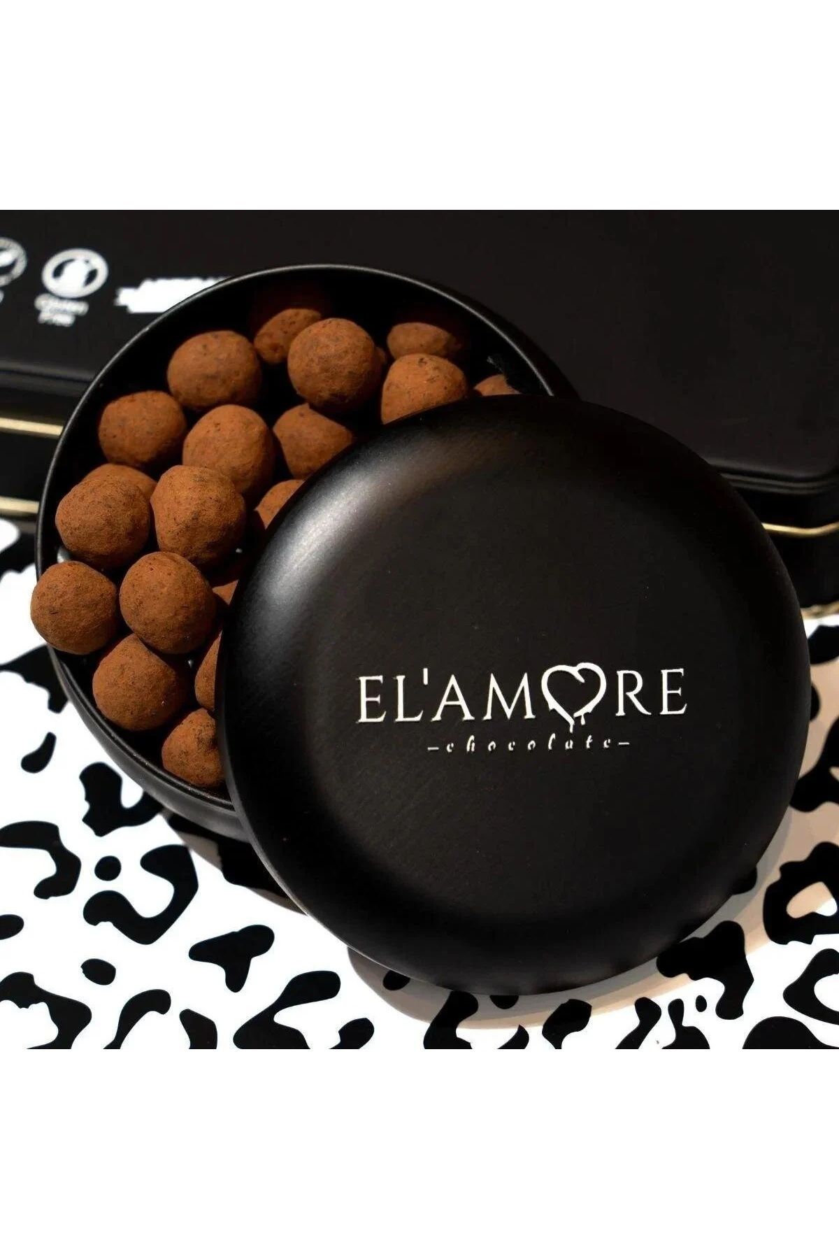 Elamore Premium Fındıklı | Metal Yuvarlak Kutu | Vegan Meyveli Çikolata