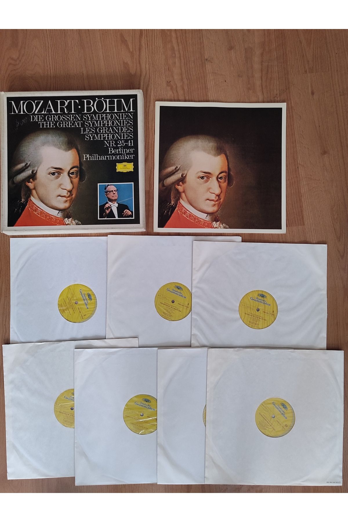 Plakperest MOZART The Great Symphonies Nr. 25-41 - Böhm/Berlin Filarmoni - 1974 Almanya Basım 7 LP’lik Box Set