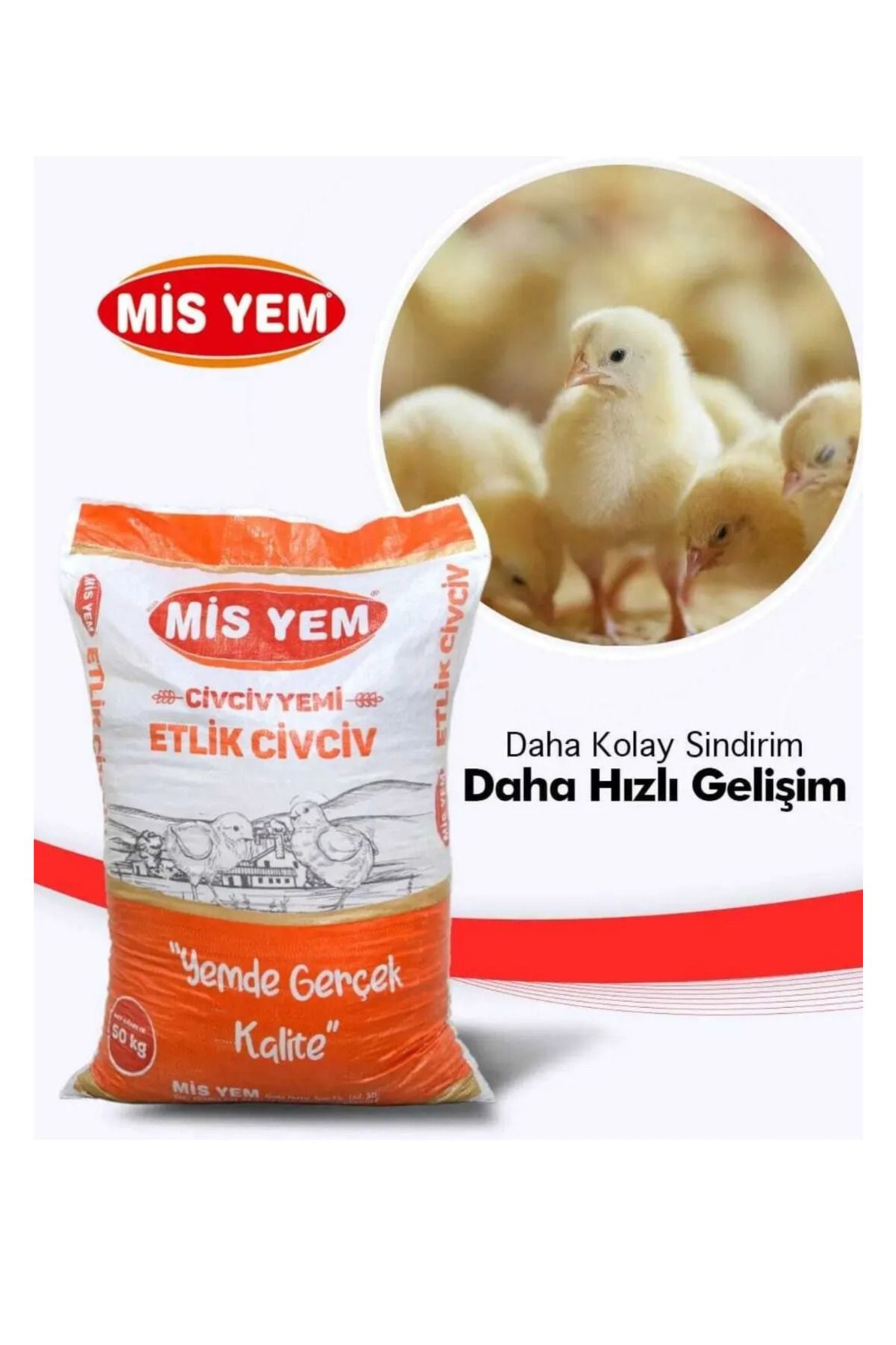 MİS YEM Tavuk-civciv-kaz-ördek-hindi Etlik Civciv Toz Yemi (15KG)