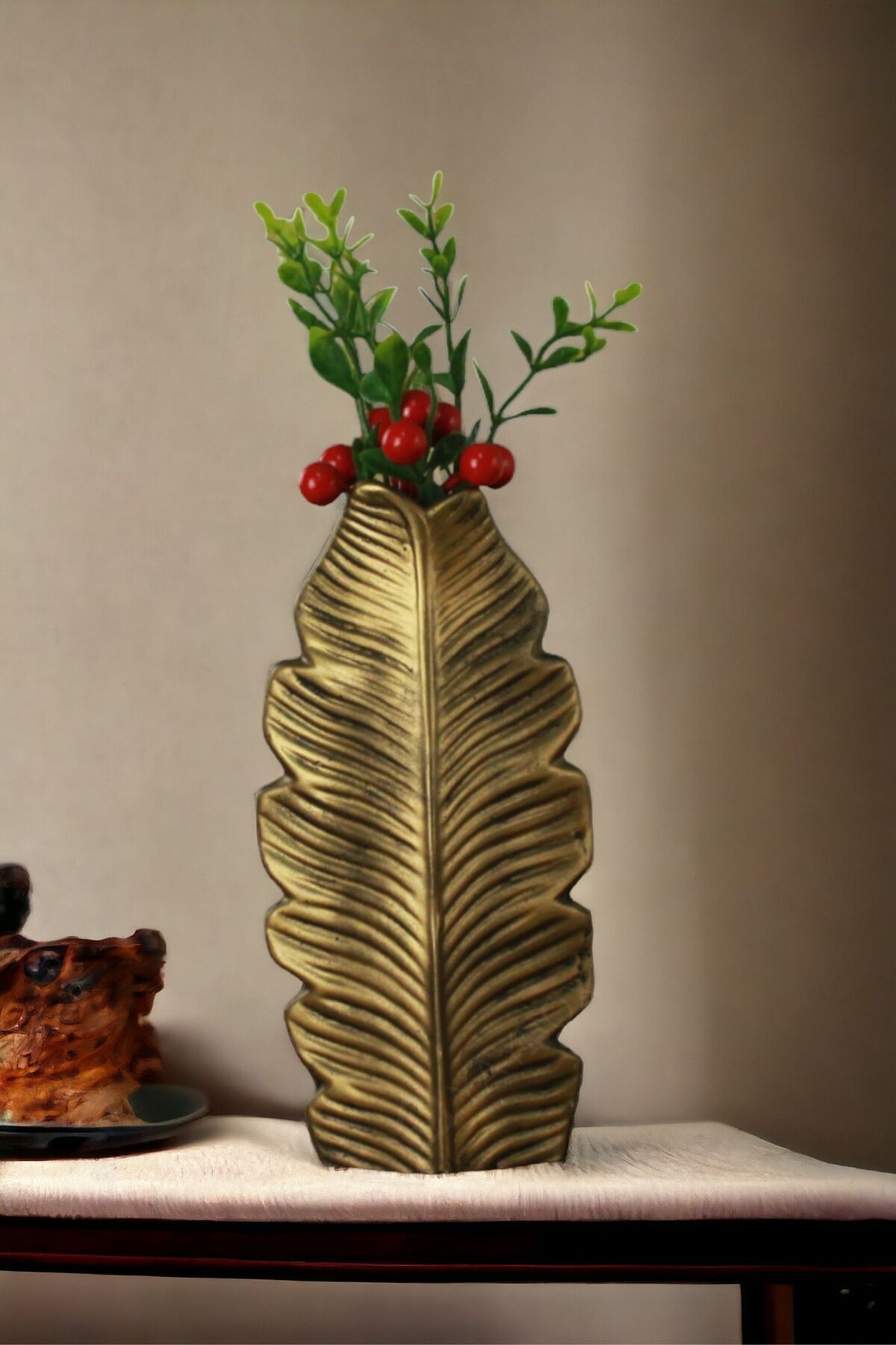 YAYBOX Dekoratif Vazo El Yapımı Altın Model 30