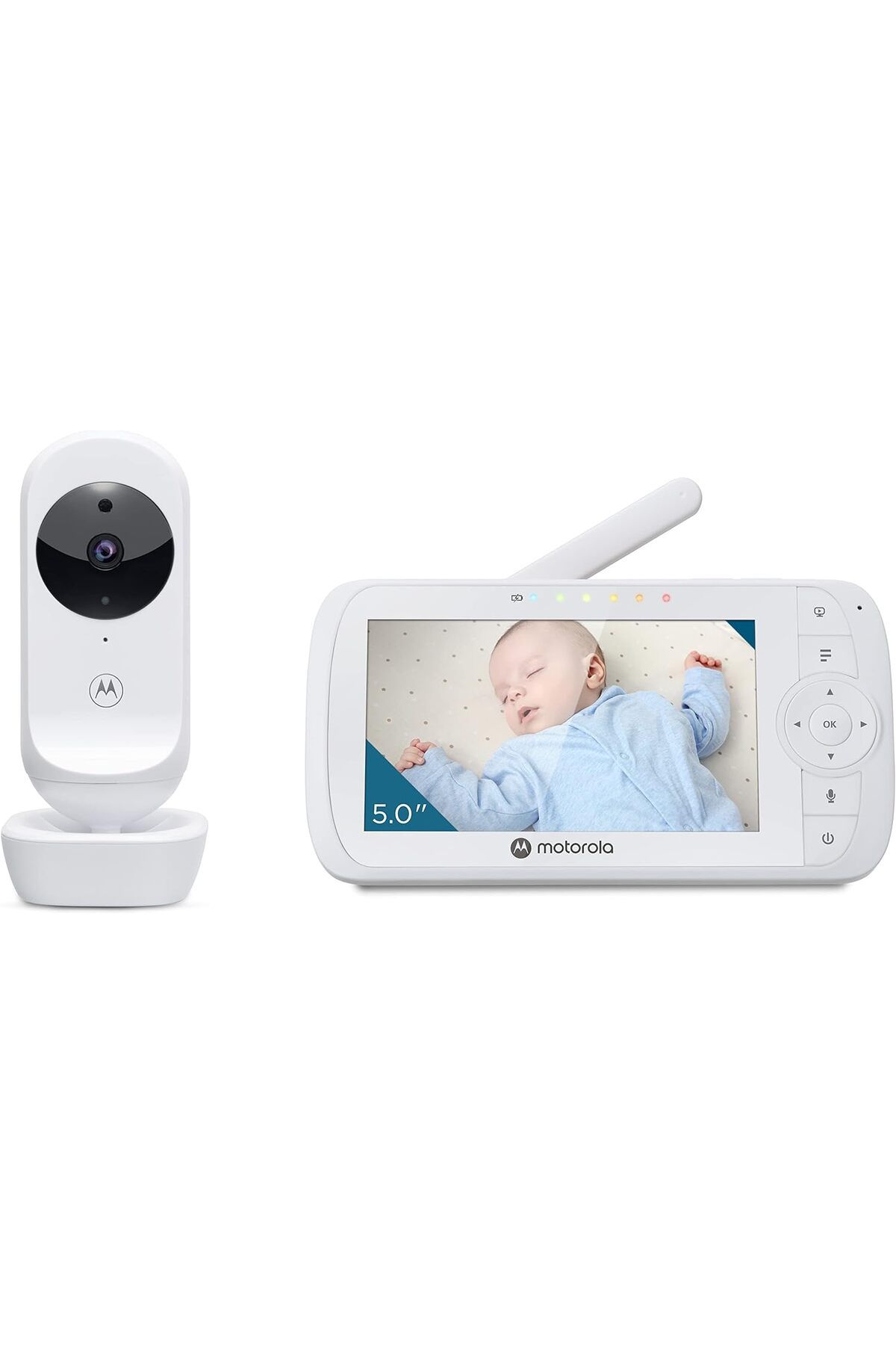 Motorola Video Bebek Telsizi 5 İnç Ebeveyn Ünitesi Kızılötesi ve Dijital Zoom Özellikli Talk-Back Fonksiyonu