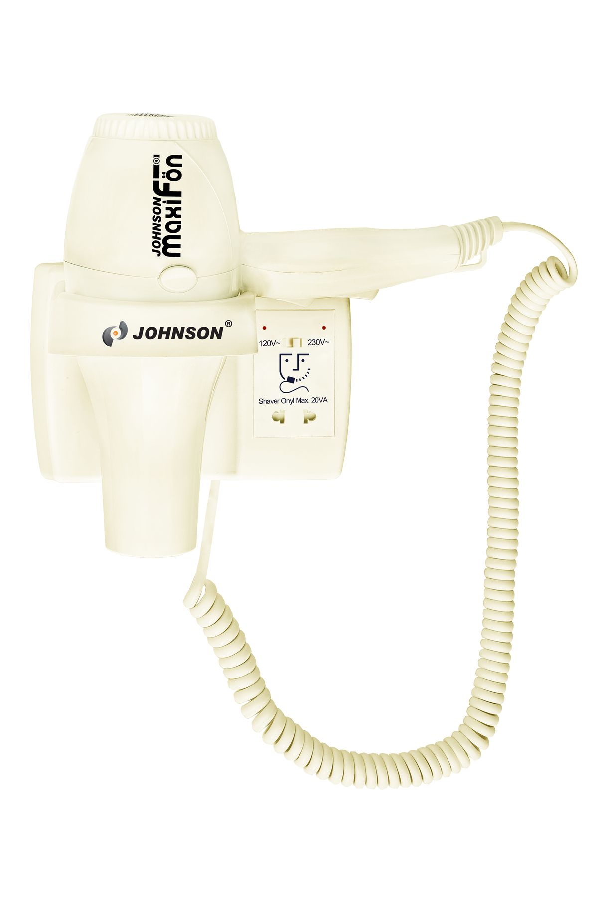 Johnson MaxiFön 110v - 220v Tıraş Prizli Otel Tipi Saç Kurutma Makinesi 1600W