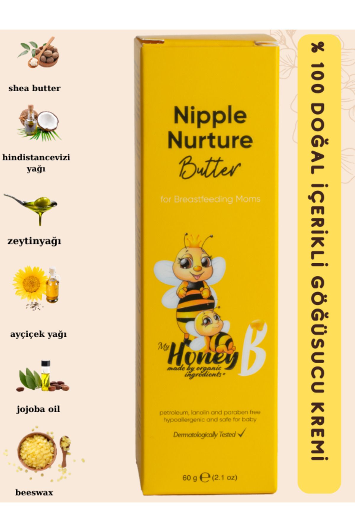 My Honey B Nipple Nurture Butter Doğal Göğüs Ucu Kremi 60 Gr