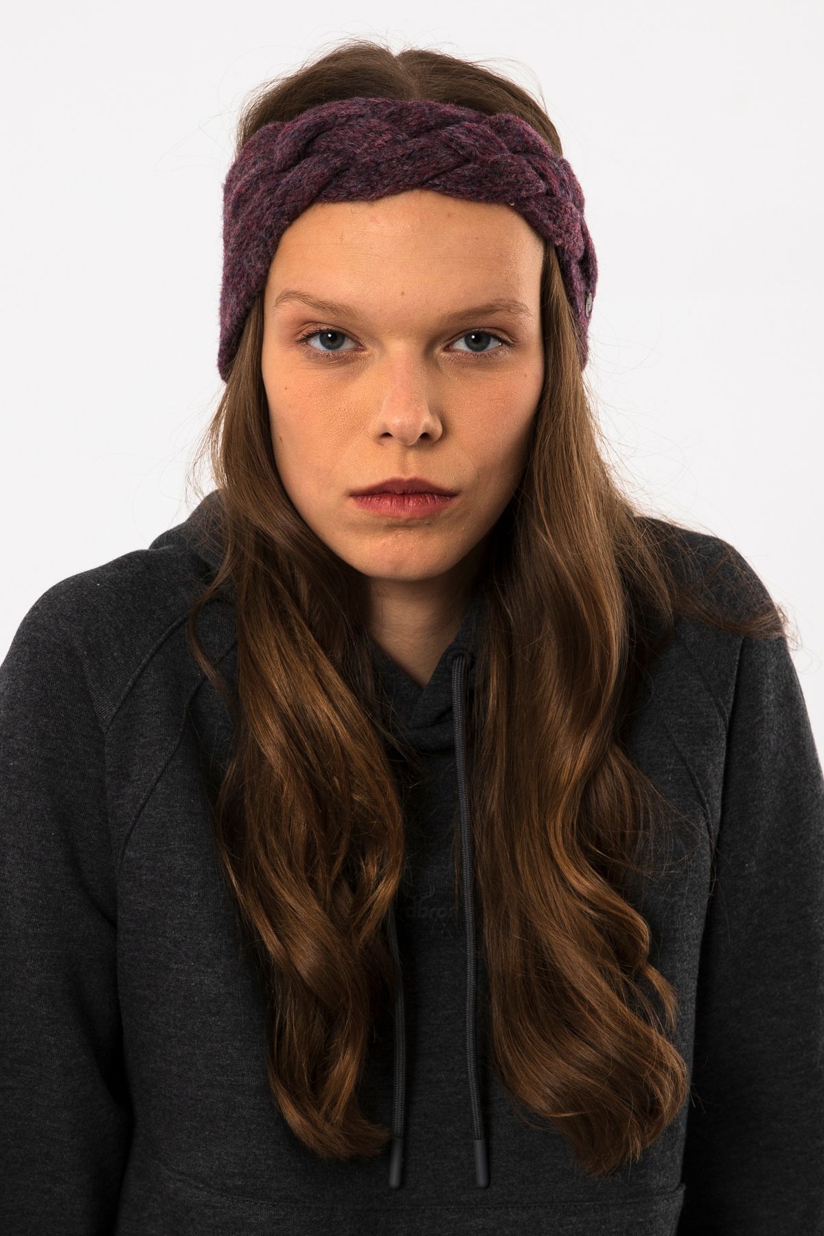 Nordbron Kadın Mor Saç Bandı Yumuşak Özel Tasarım Esnek Aksesuar Renkli Desenli Şık Logo Detaylı Jessa