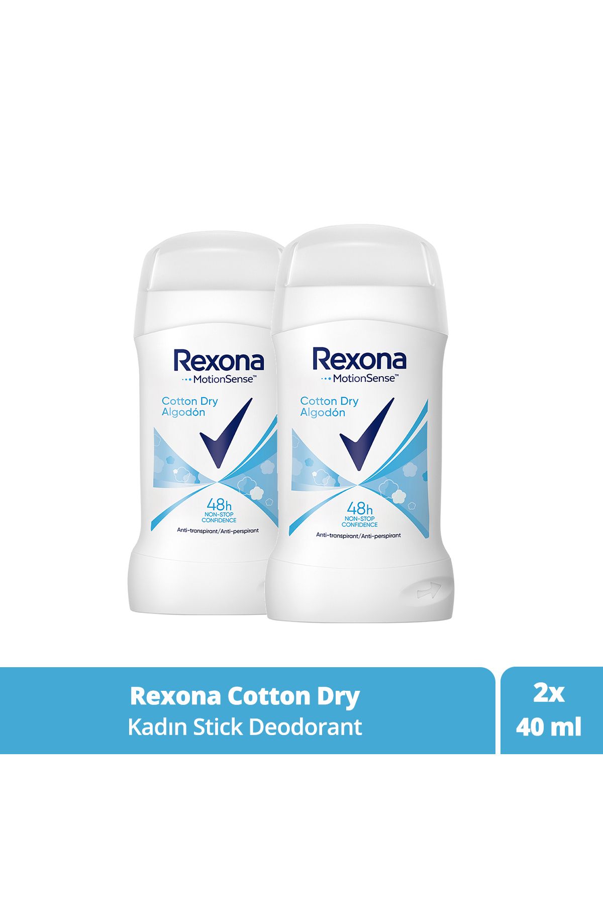 Rexona Kadın Stick Deodorant Cotton Dry 40 ml x2