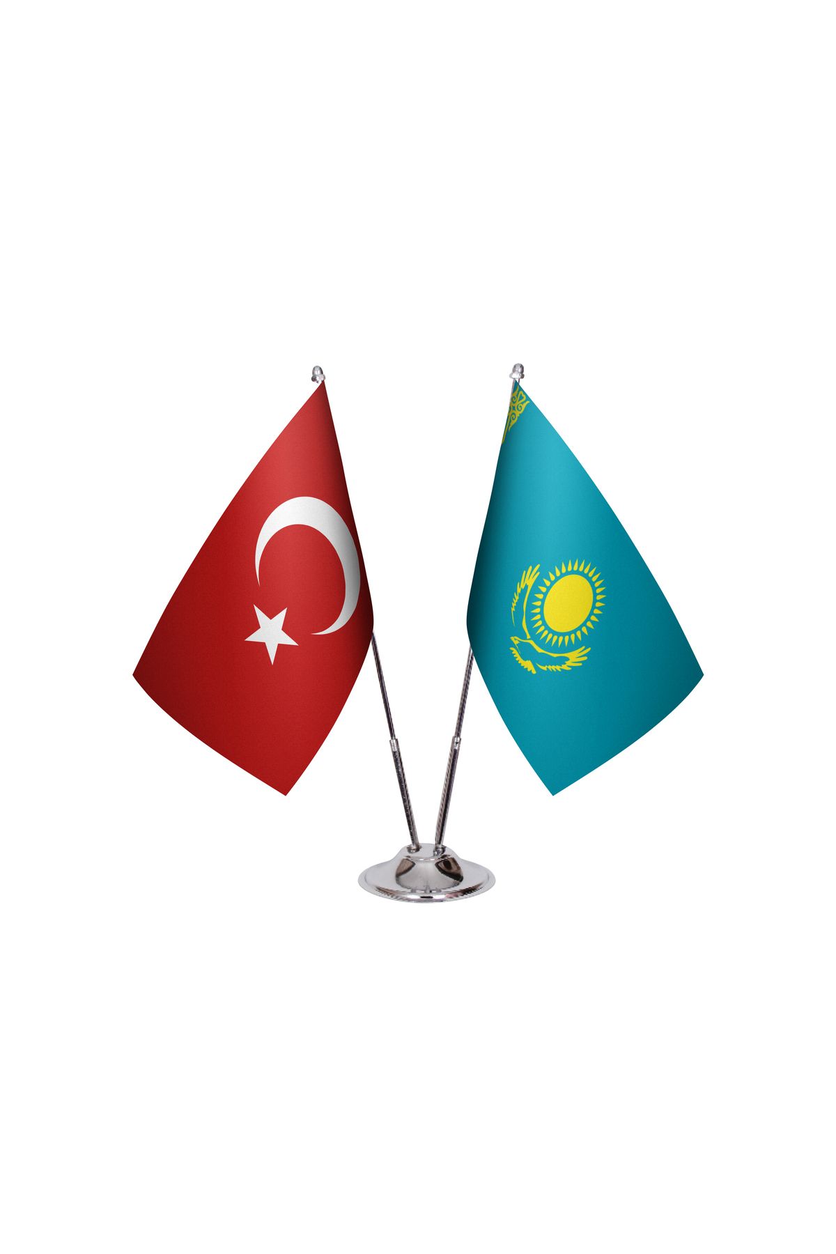 Asyabayrak Kazakistan İkili Masa Bayrağı