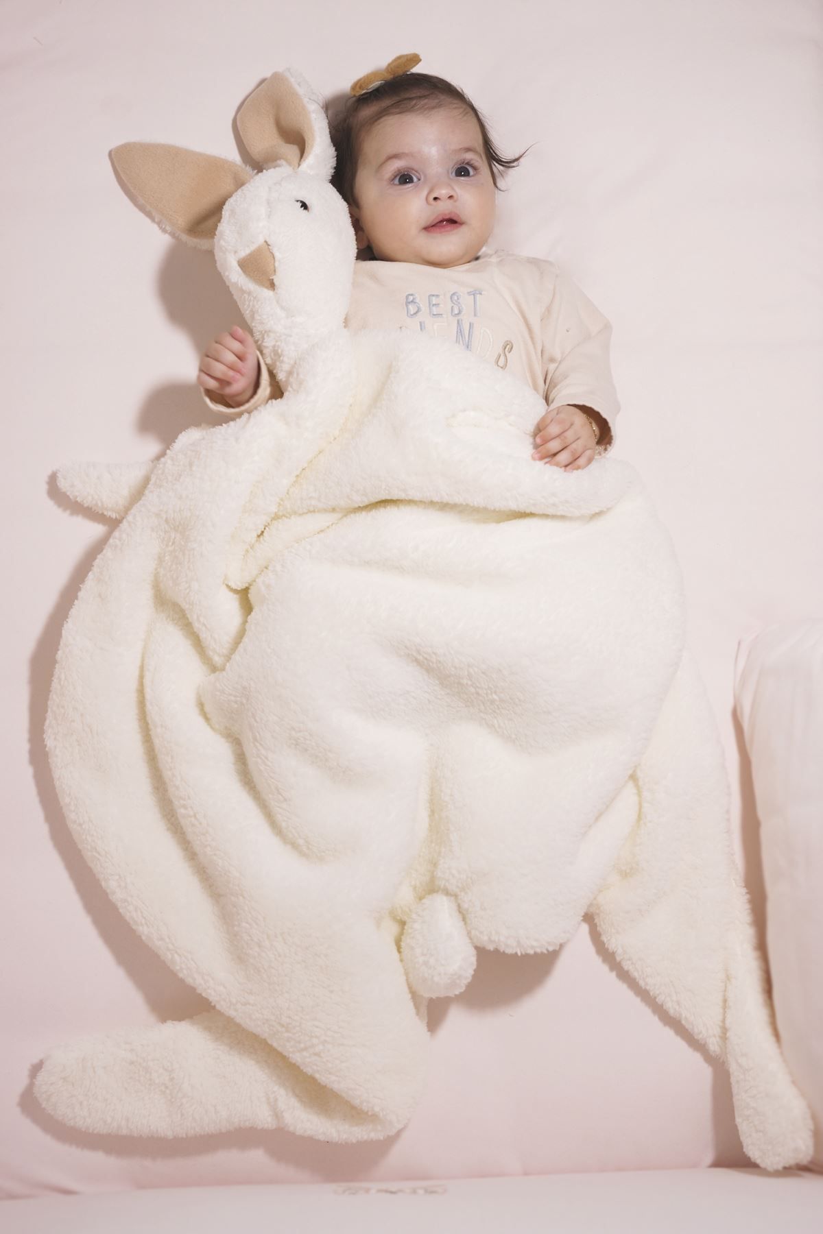 Modakids Sevimli Tavşancık Bebek Çocuk Battaniyesi Kışlık Peluş Welsoft Tavşan Battaniye