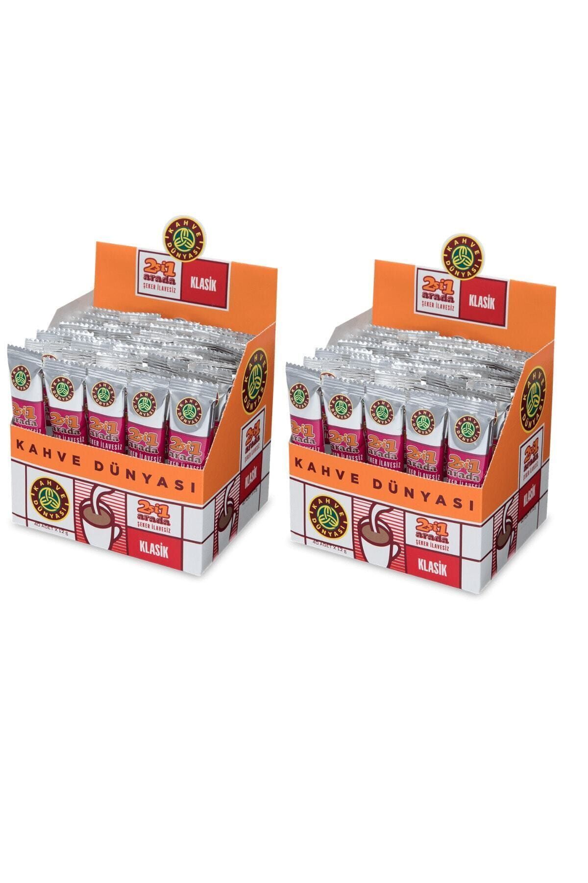 Kahve Dünyası 2 si 1 Arada Klasik Kahve 40 x 12 gr x 2 Adet
