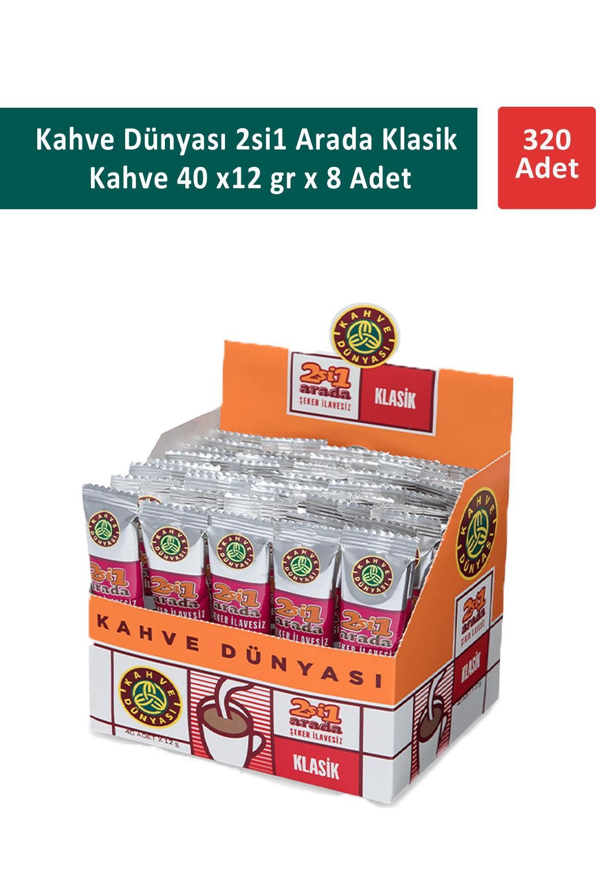 Kahve Dünyası 2si1 Arada Klasik Kahve 40 x 12 gr x 8 Adet