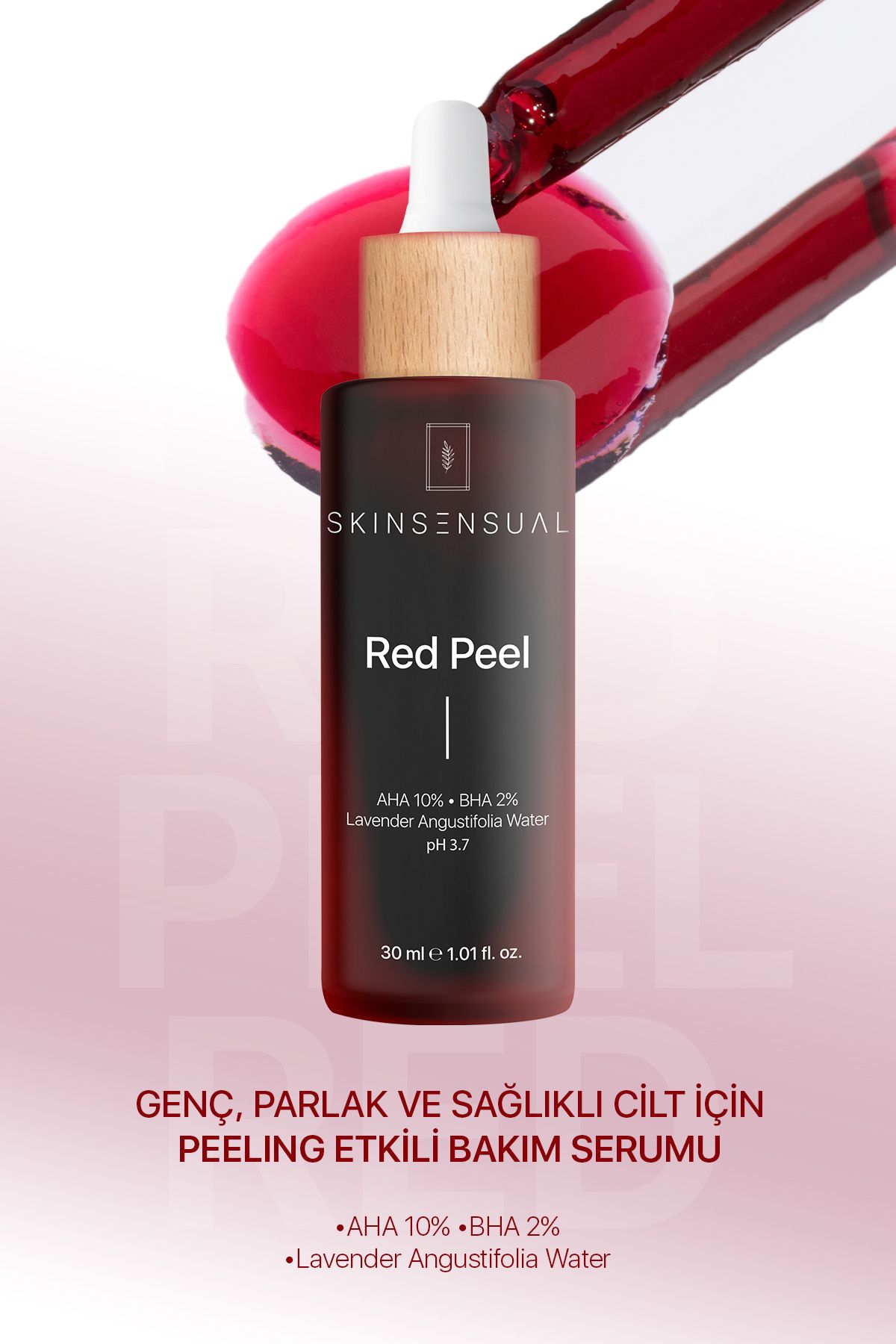Skin Sensual Red Peel (aha 10%, Bha 2%) Canlandırıcı Ve Cilt Tonu Eşitleyici Kırmızı Peeling Serum