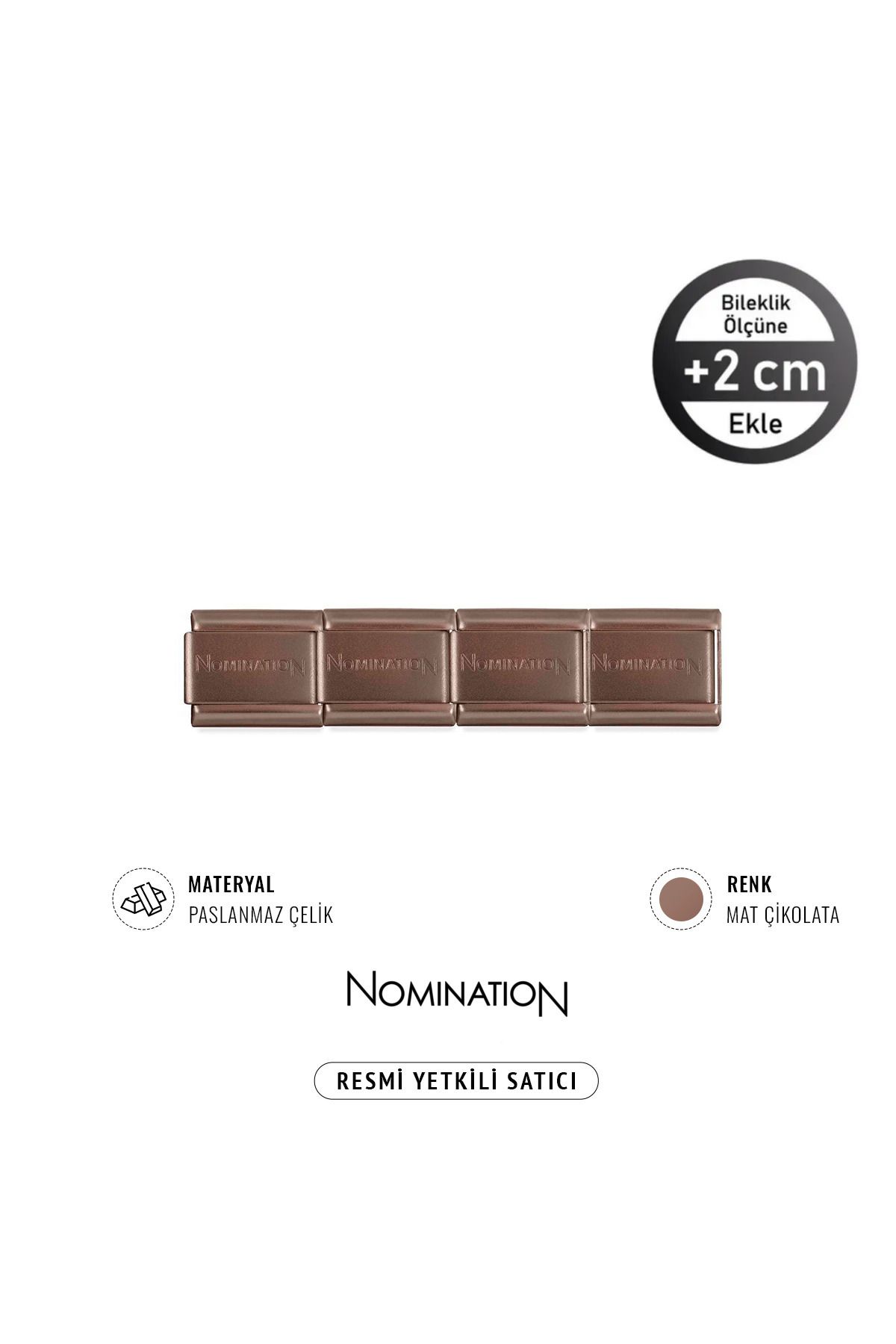 NOMİNATİON Italy Composable Klasik Paslanmaz Çelik Bileklik Mat Çikolata Rengi Sade 4lü