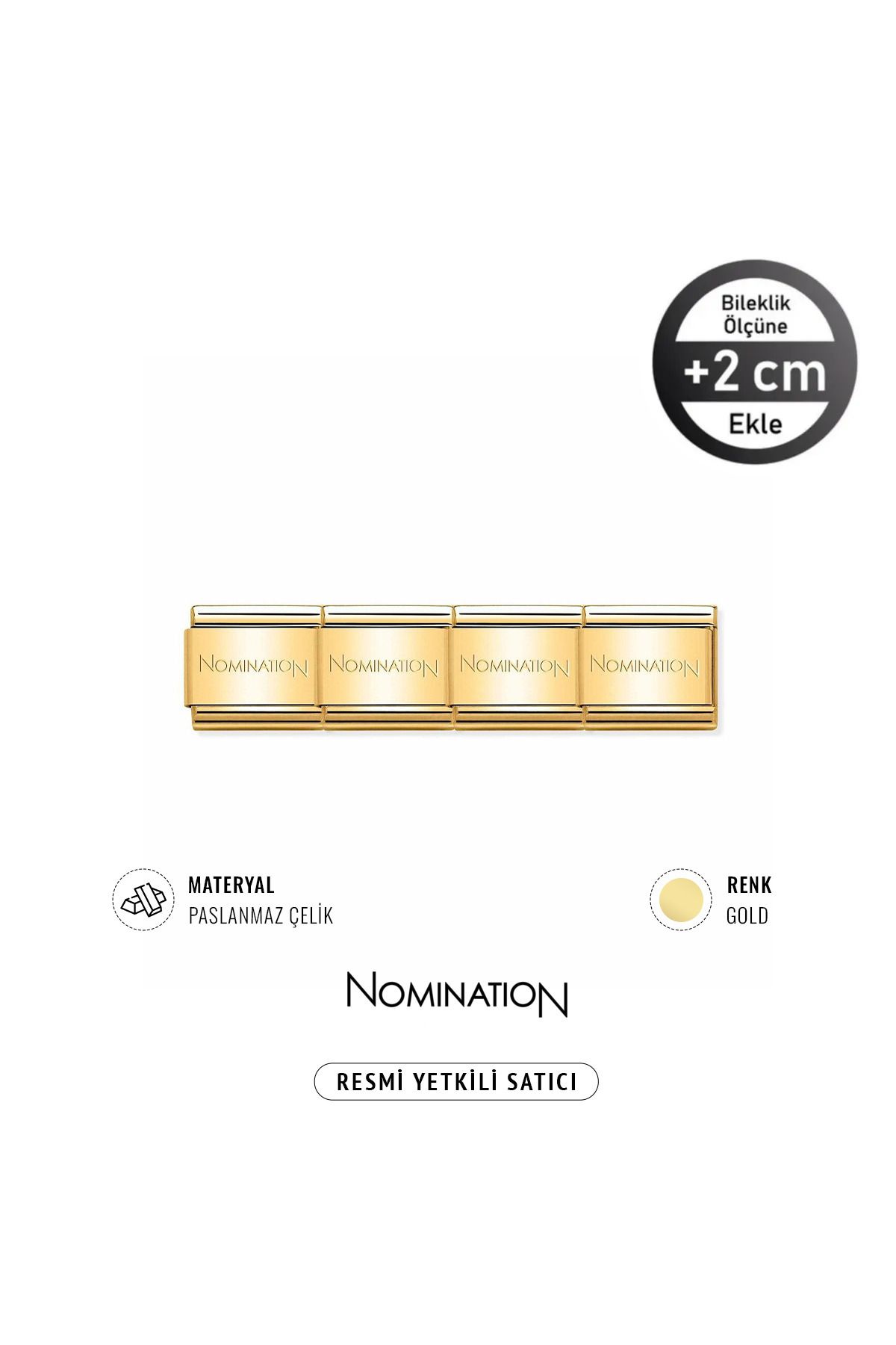 NOMİNATİON Italy Composable Klasik Paslanmaz Çelik Bileklik Gold Rengi Sade 4lü