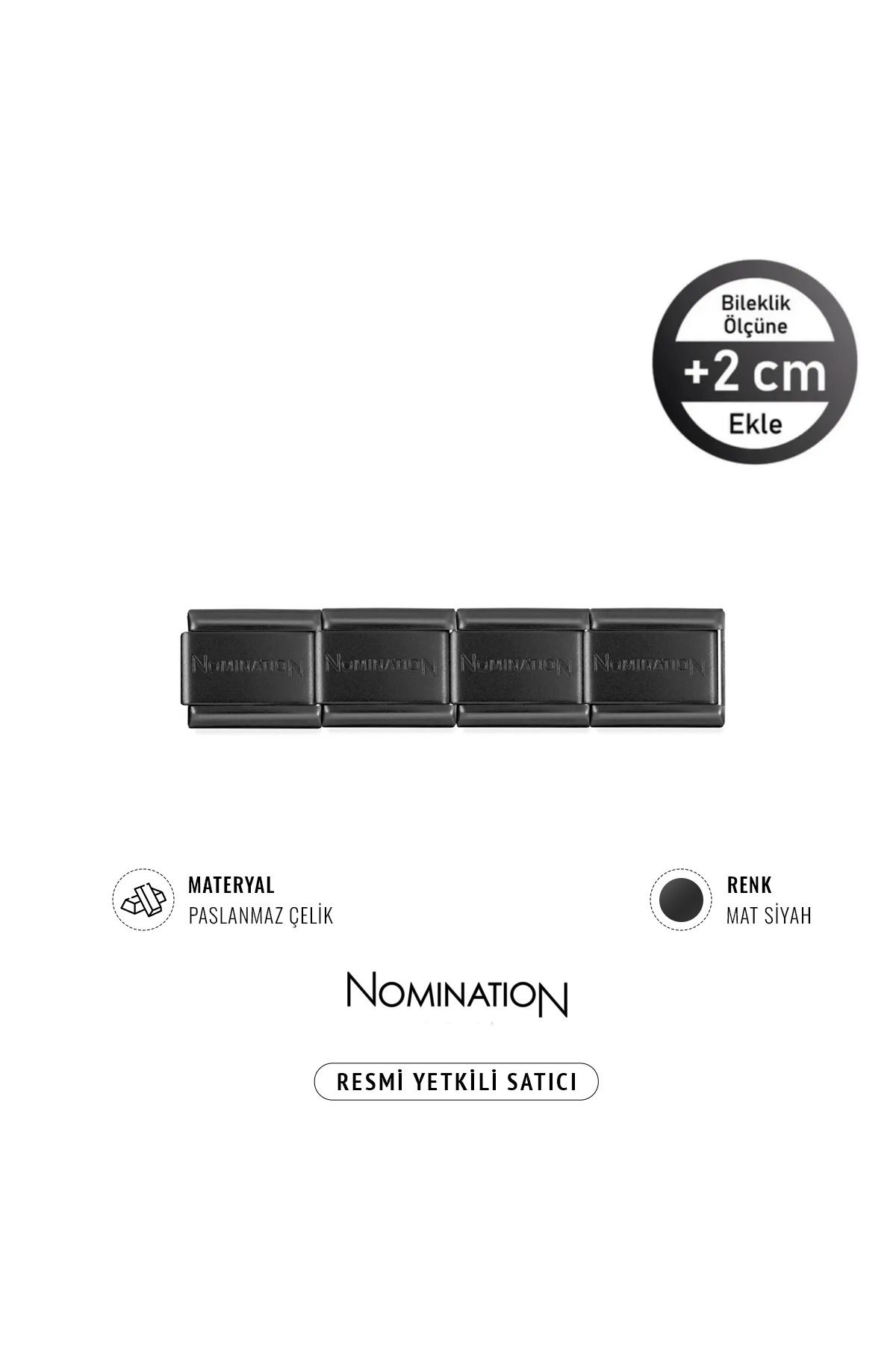 NOMİNATİON Italy Composable Klasik Paslanmaz Çelik Bileklik Mat Mix Siyah Sade 4lü