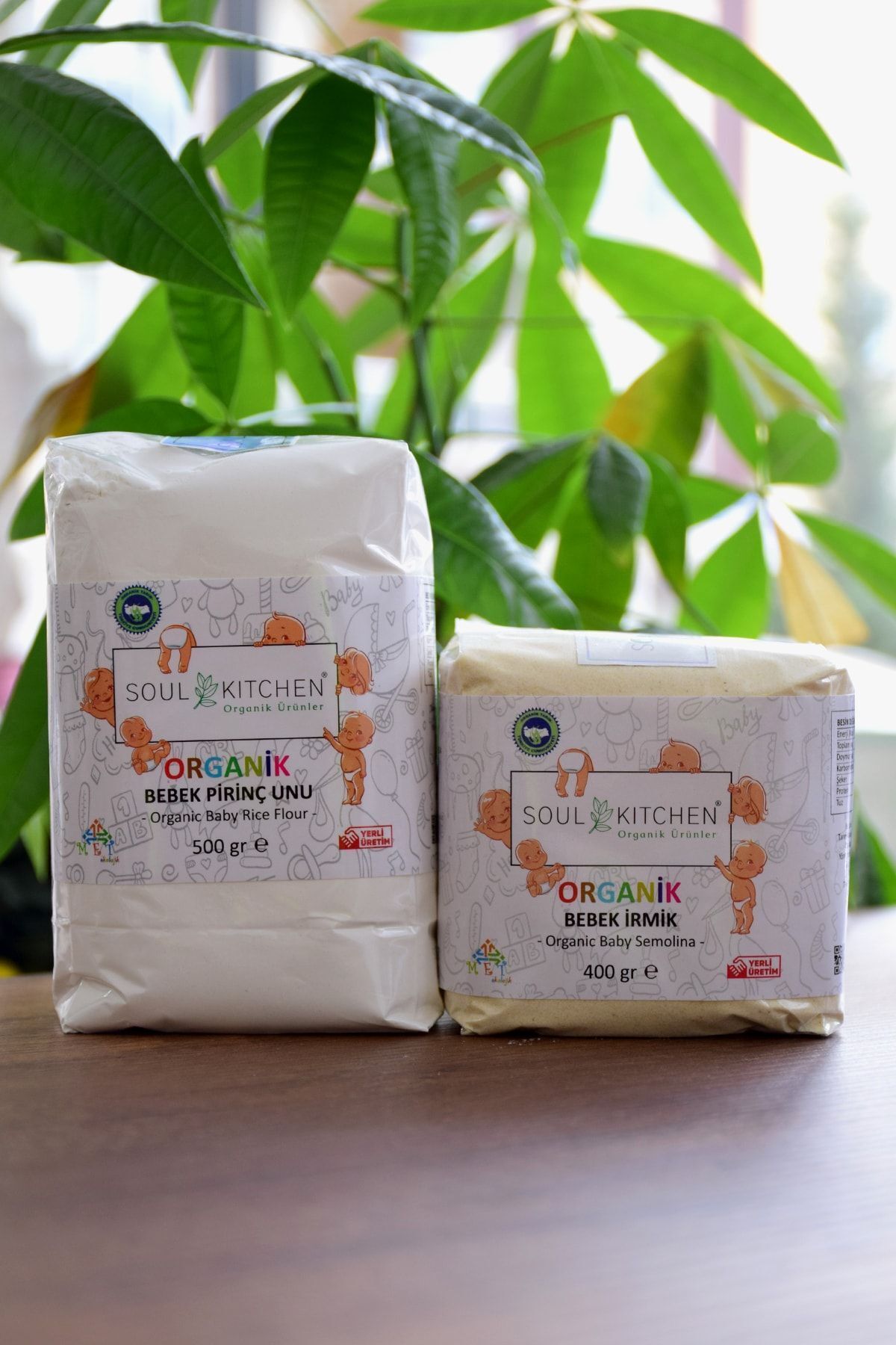 Soul Kitchen Organik Ürünler Organik Bebek Irmiği 400gr - Organik Bebek Pirinç Unu 500gr Avantaj Paket