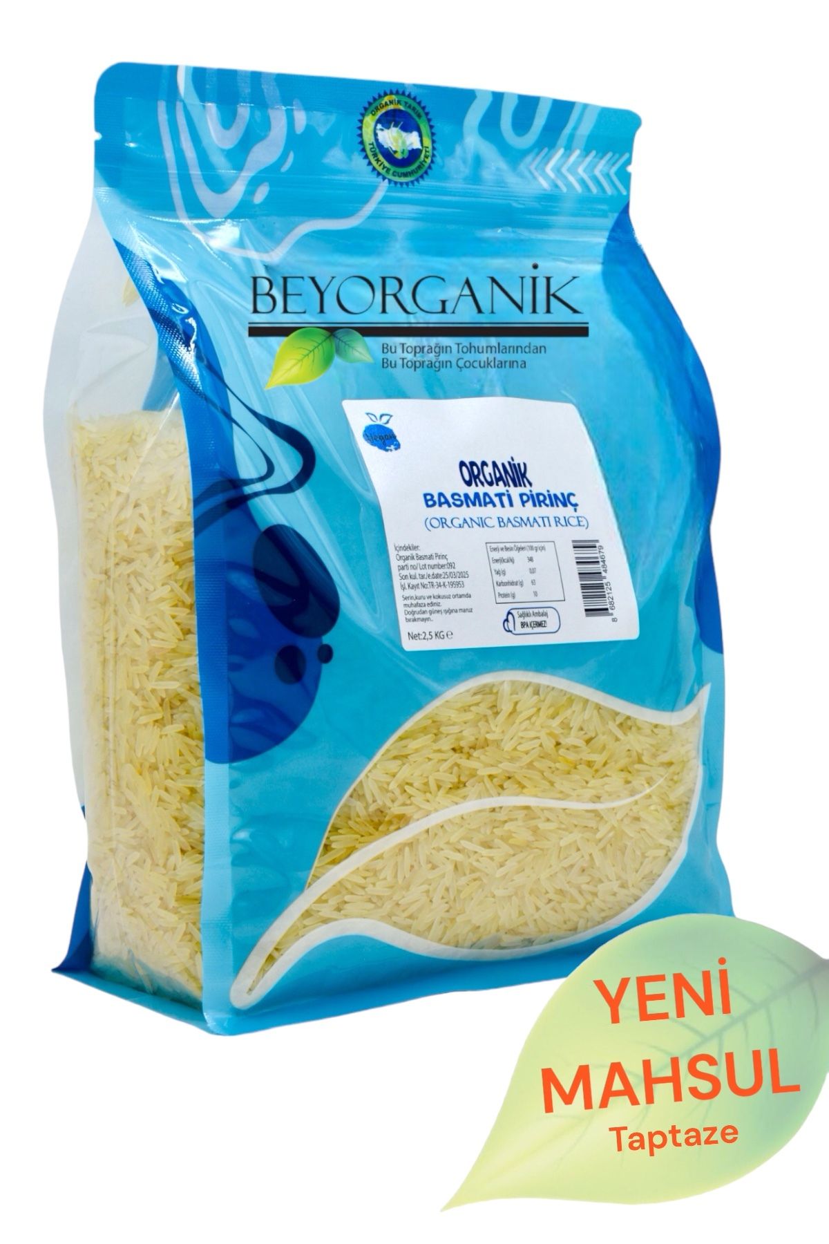 BEYORGANİK Organik Basmati Pirinç 2,5 kg