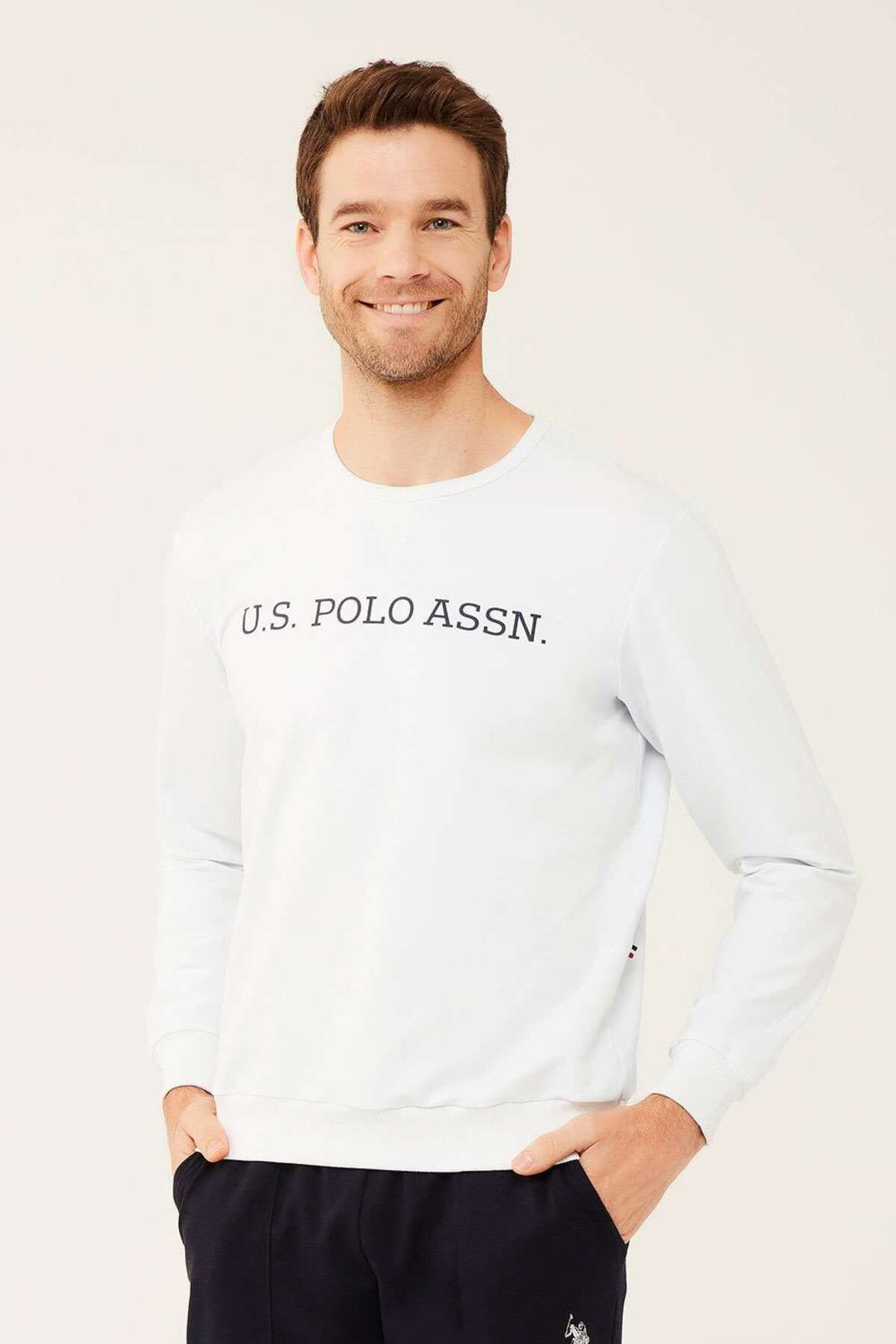 U.S. Polo Assn. Erkek Beyaz Yuvarlak Yaka Ev Giyim 18468