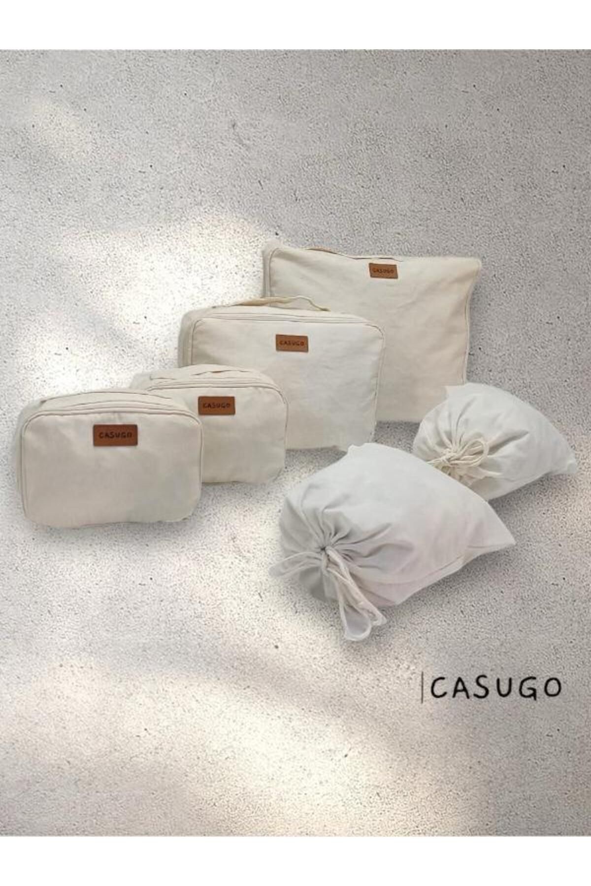 CASUGO Bavul İçi Düzenleyici 6'lı Valiz Düzenleyici-Doğum Çantası Düzenleyici %100 Pamuk