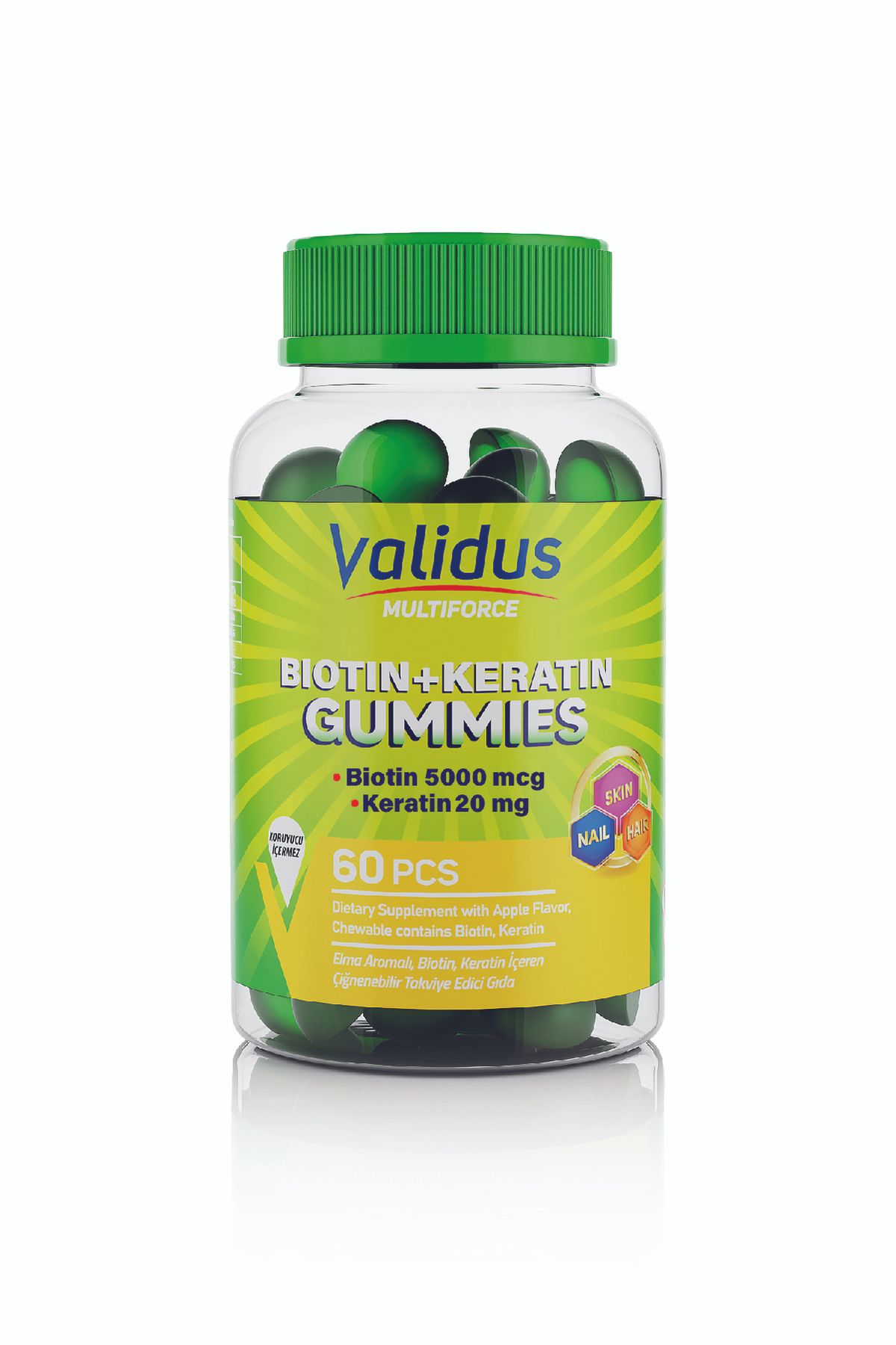 Validus Multiforce Biotin + Keratin 60 Gummies