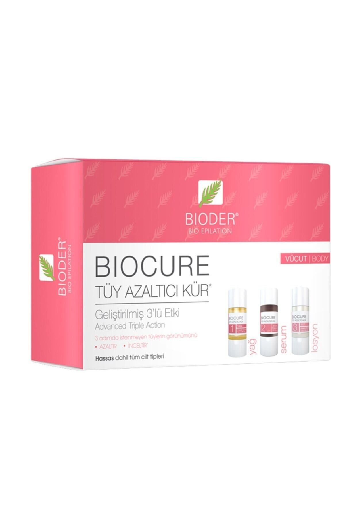 Bioder Biocure Tüy Azaltıcı Kür Hassas Dahil Tüm Cilt Tipleri Için Vücut Bölgesi 3 X 10 Ml