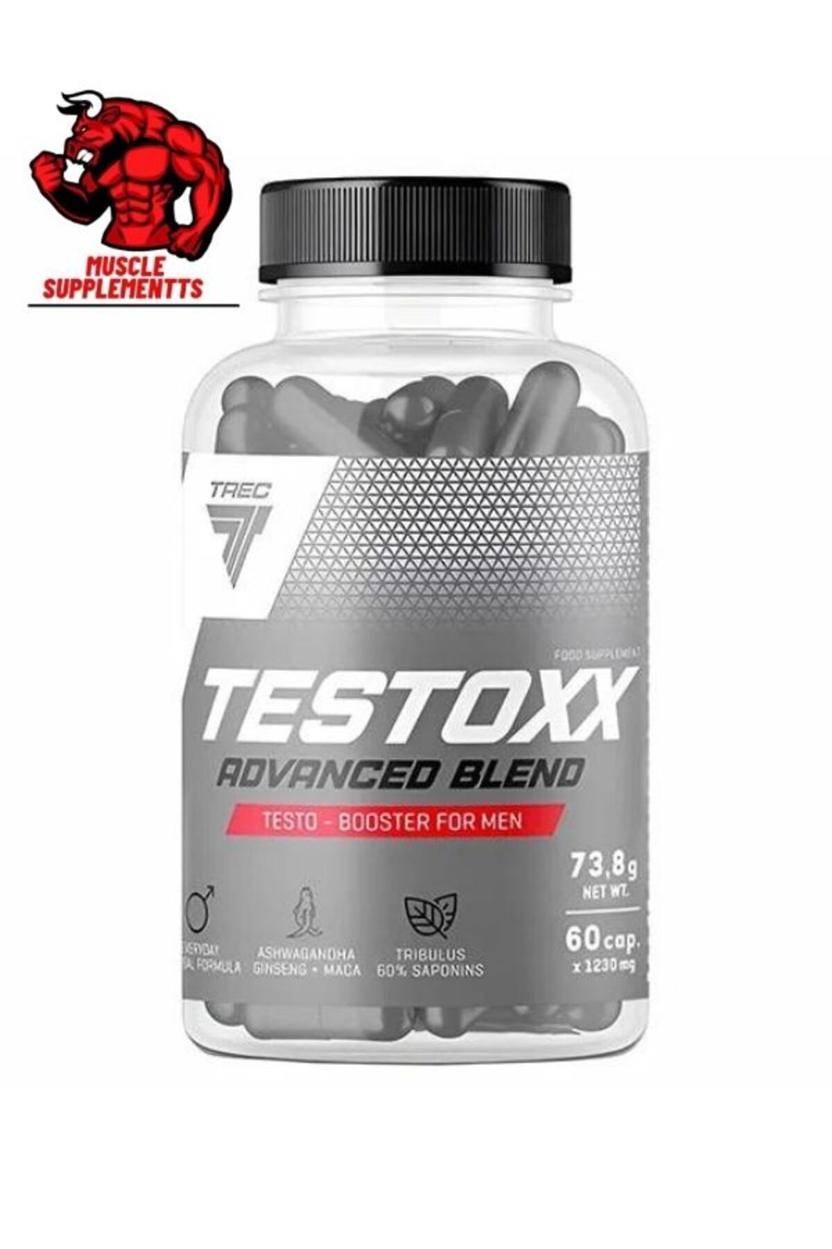 Trec TestoXX Bitkisel Formül 60 kapsül Testo Booster & Ashwagand*ha
