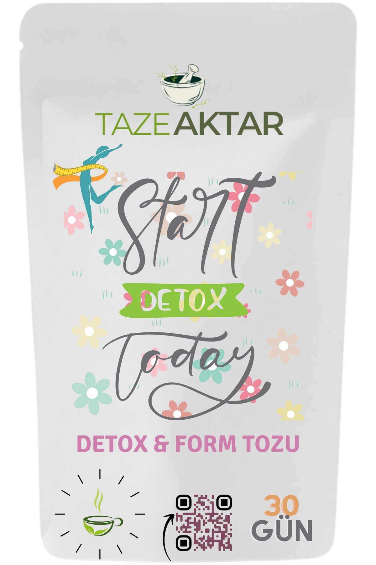 TazeAktar Doğal Detox,Form Tozu,30 Gün,Bitkisel Çay