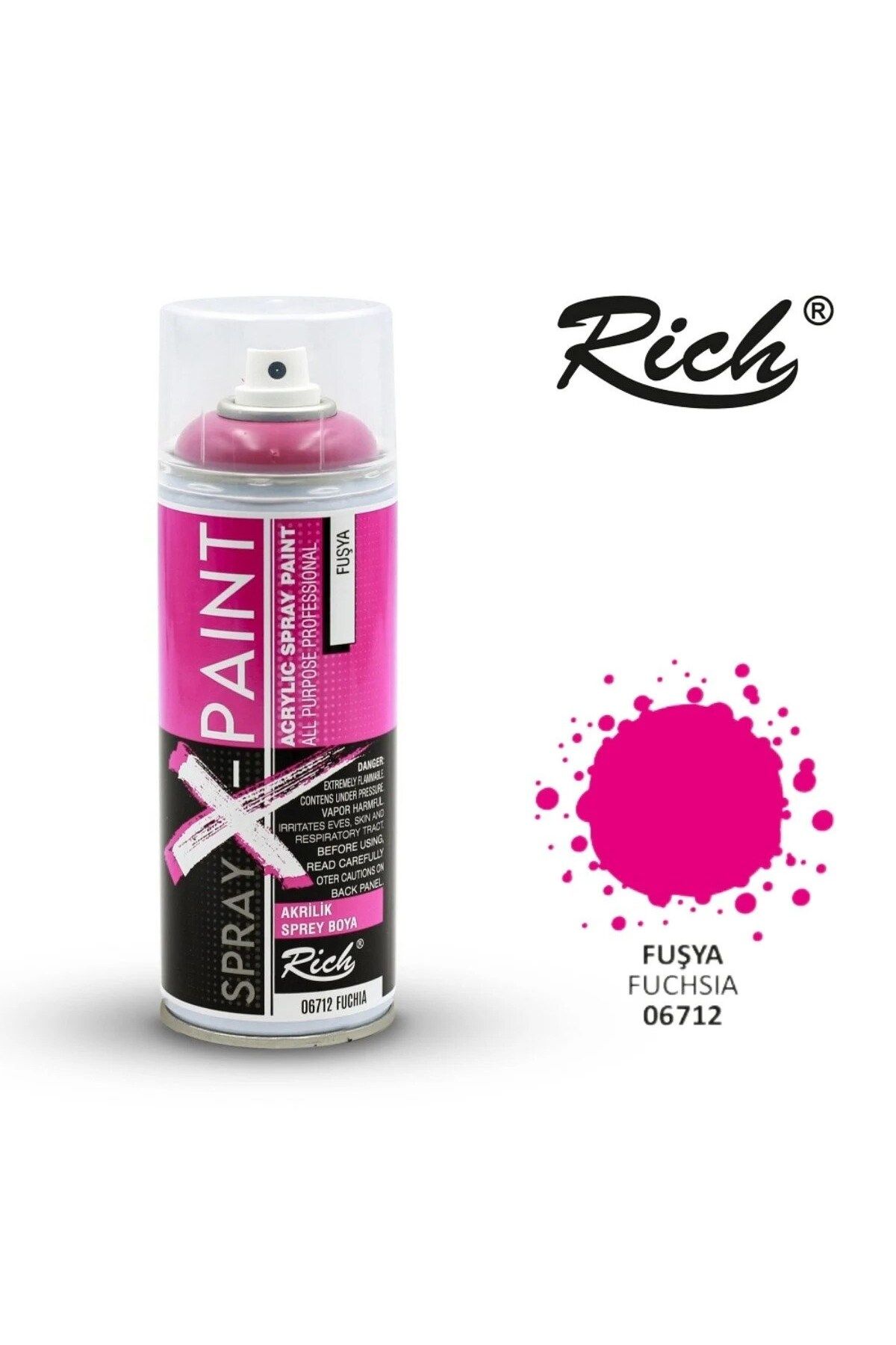 Rich Art-X Spray-X Sprey Boya 400 Ml - 6712 Fuşya
