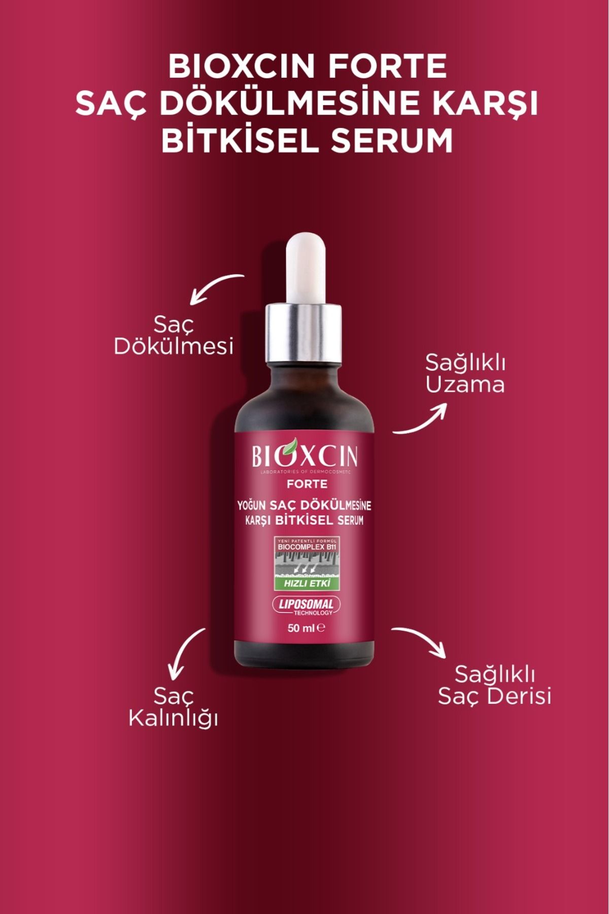 Bioxcin Yoğun Saç Dökülmelerine Karşı Forte Serum Tek Şişe Tanışma Paketi 50 ml