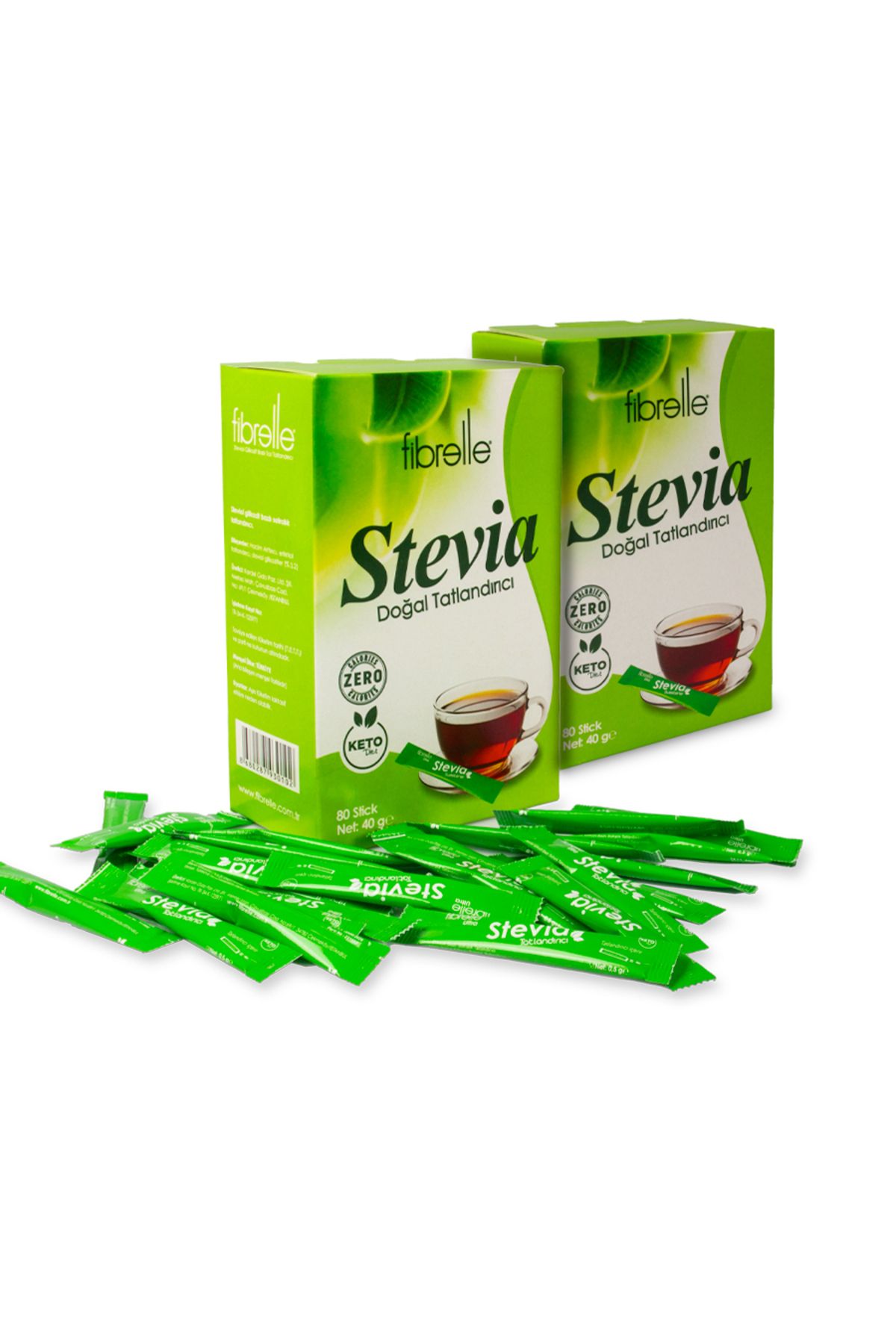 Fibrelle Ultra Stevia Lı Tatlandırıcı 0,5 gr 80 Adetlik 2 Kutu