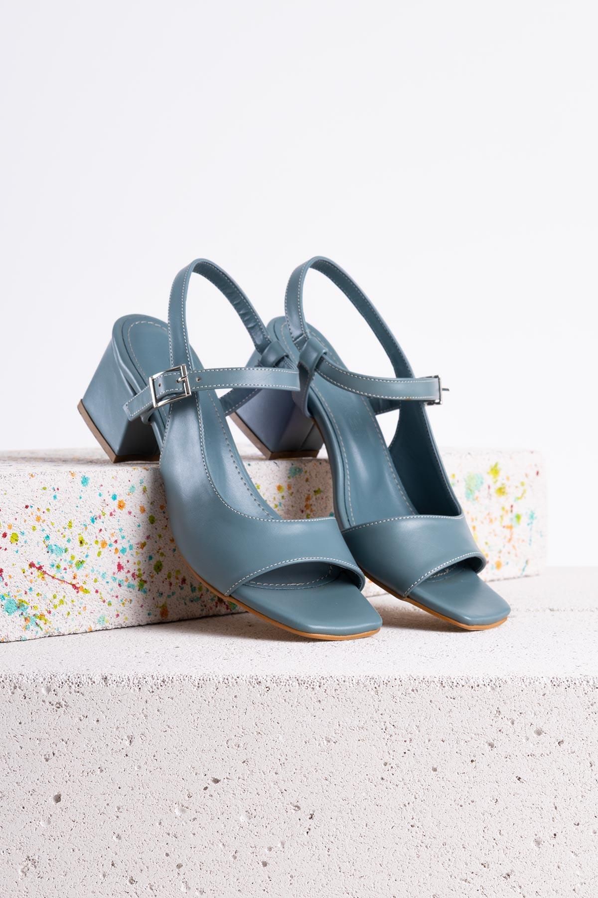 Getcho Ratal Mavi Kadın Topuklu Ayakkabı