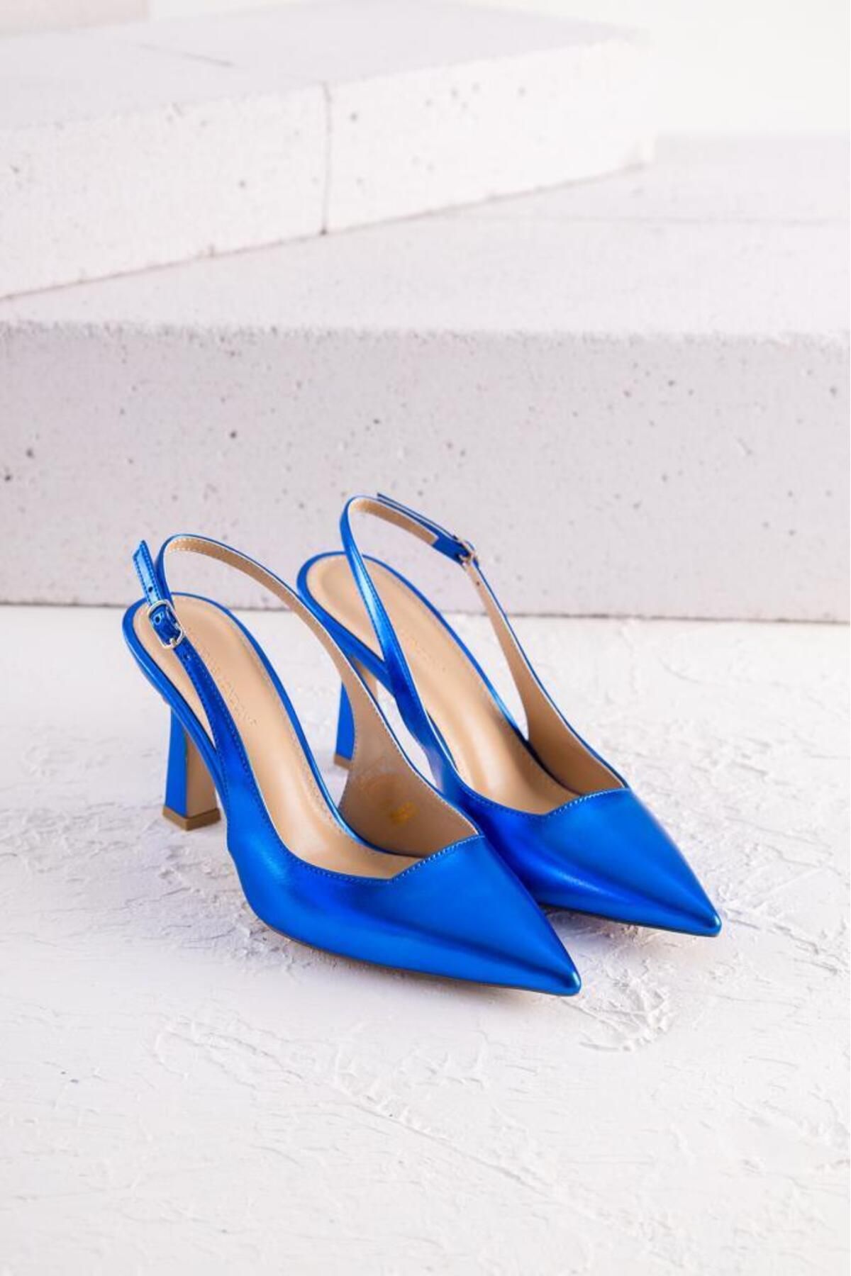 Getcho Erena Mavi Kadın Topuklu Ayakkabı