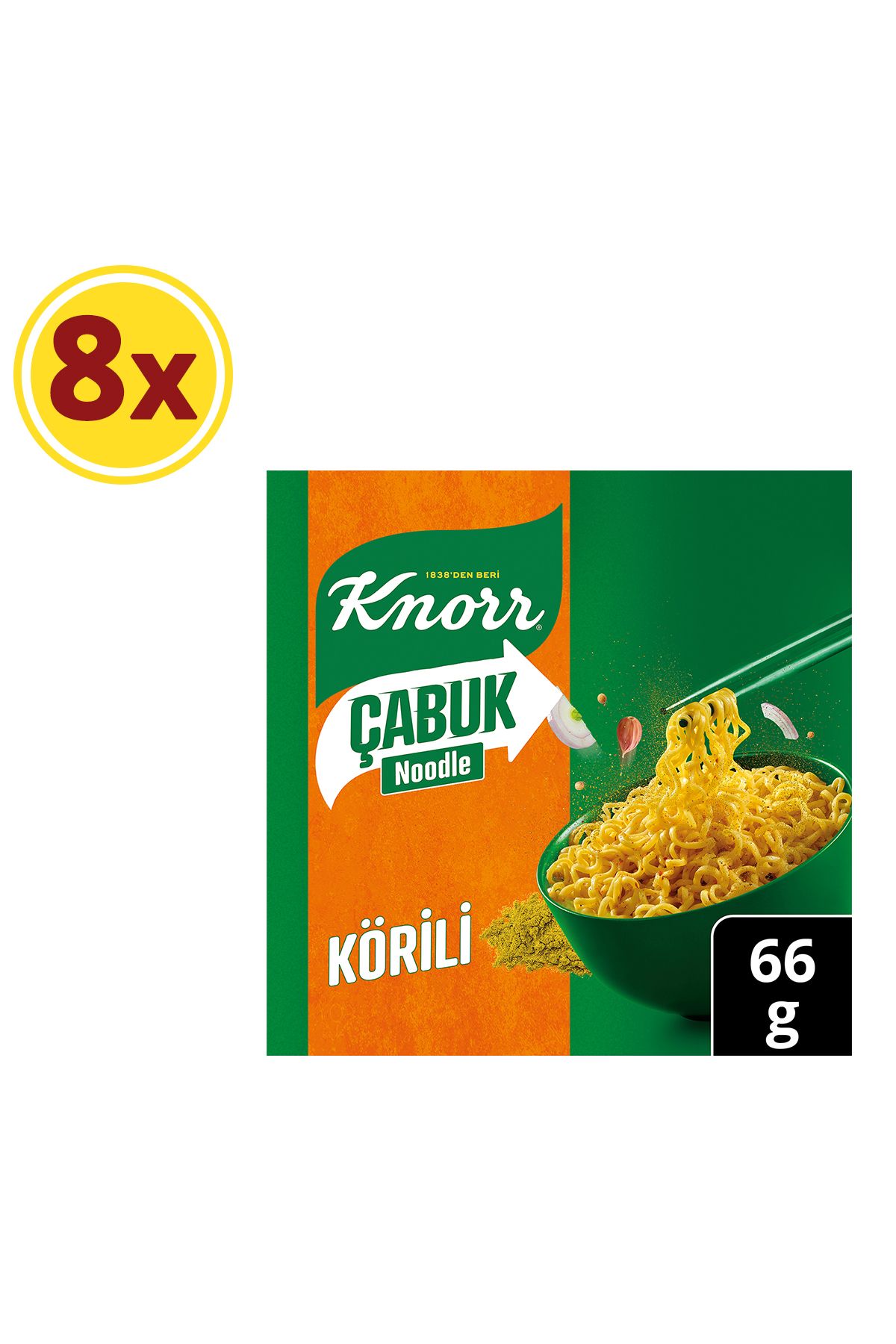 Knorr Çabuk Körili Noodle 66 gr X 8 Adet