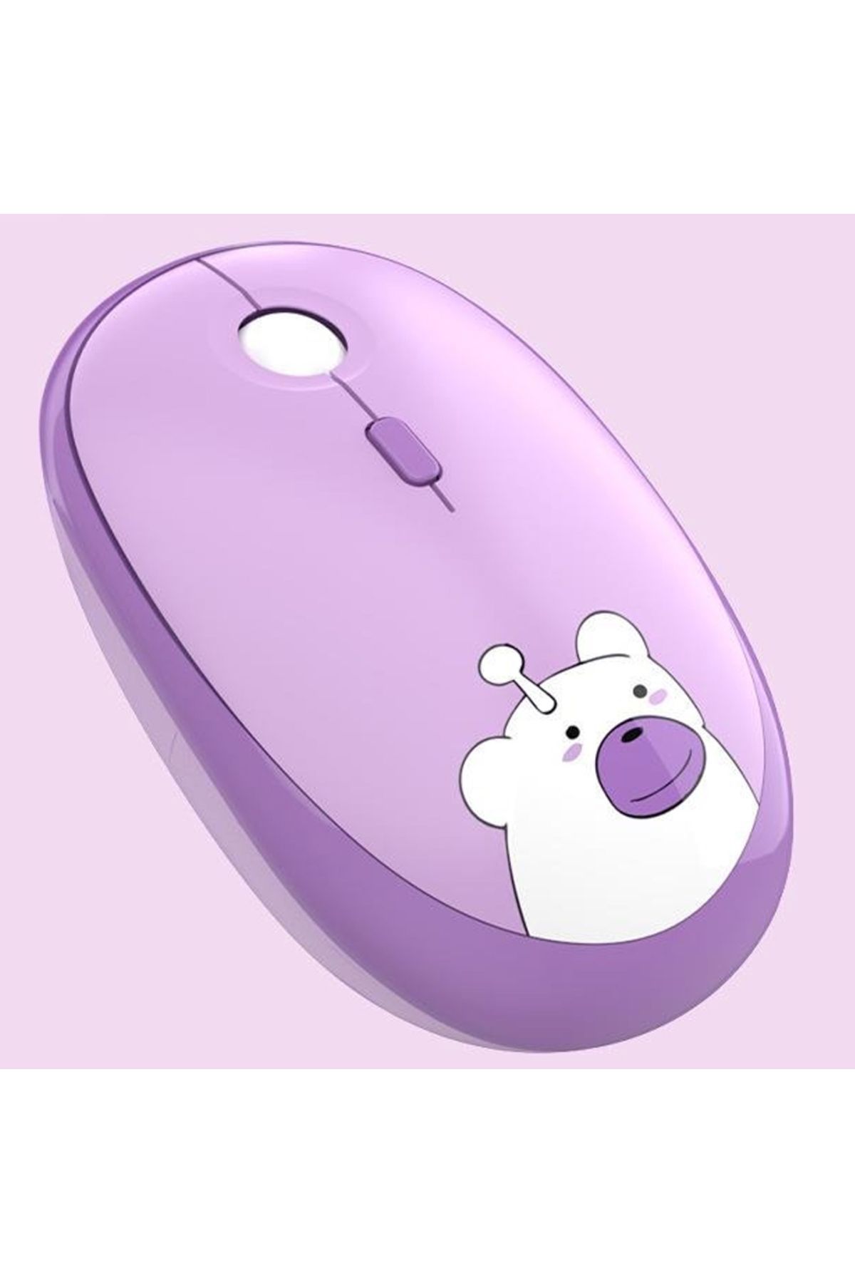 Coverzone Kablosuz Wireless Mouse Renkli Ayıcık Tasarım Kablosuz Sessiz Bilgisayar Laptop için Pilli Fare M2