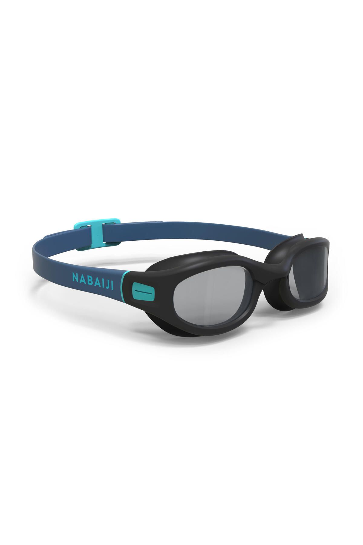 Decathlon NABAIJI Yüzücü Gözlüğü - Büyük Boy - Siyah/Mavi - Şeffaf Camlar - Soft
