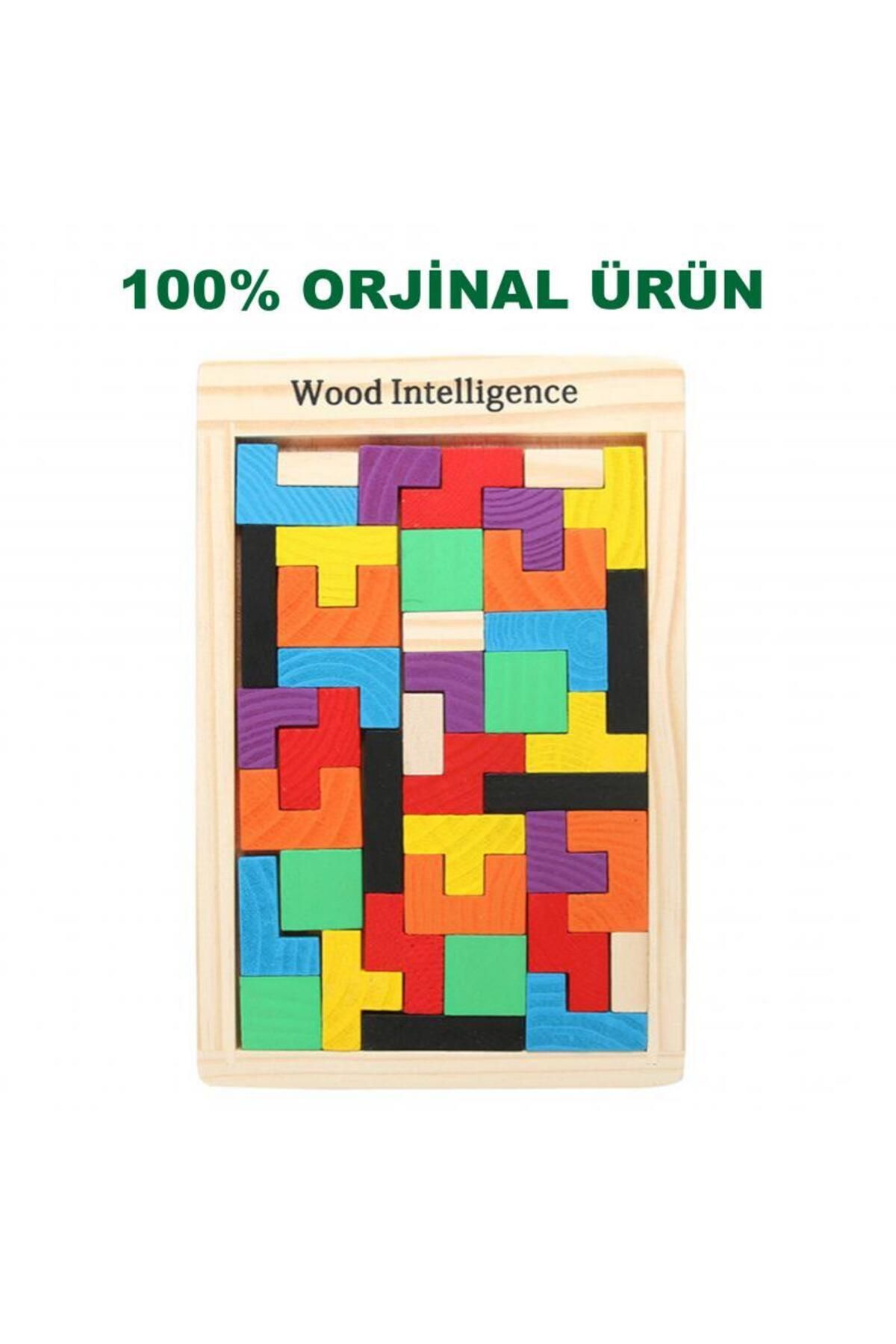 Wooden Toys Wood Intelligence Ahşap Tetris - Blok Puzzle Zeka Oyuncağı Seti