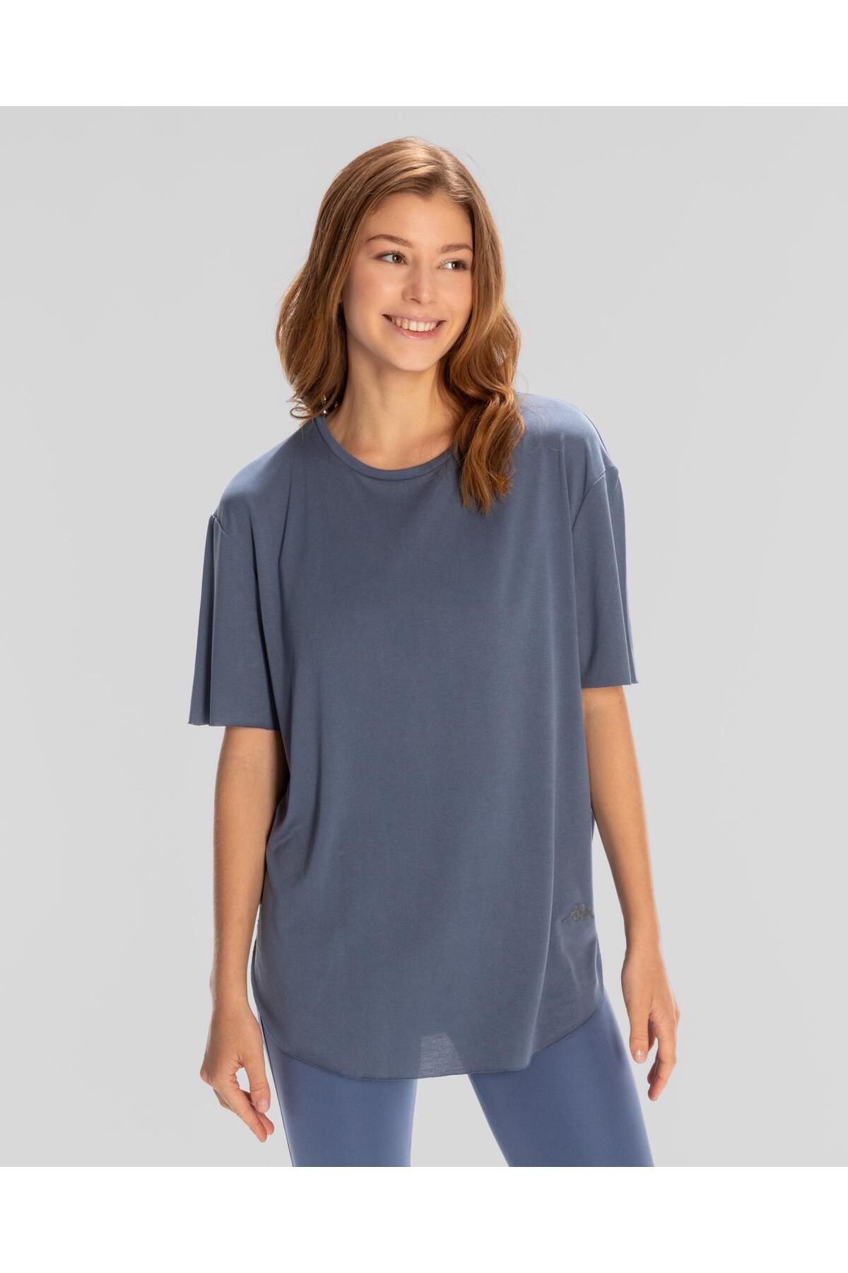 Kappa Elsie Tshirt Kadın Mavi Regular Fit Tişört