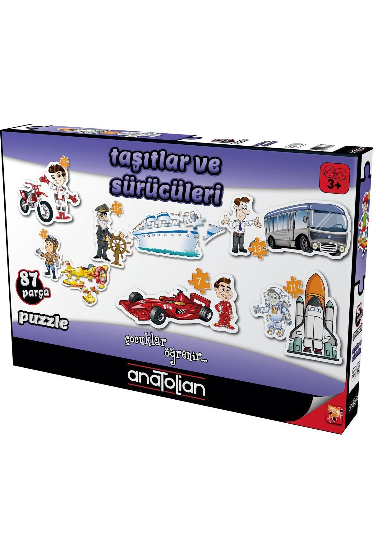 Anatolian Puzzle Anatolian 87 Parça Taşıtlar Ve Sürücüleri Çocuk Puzzle