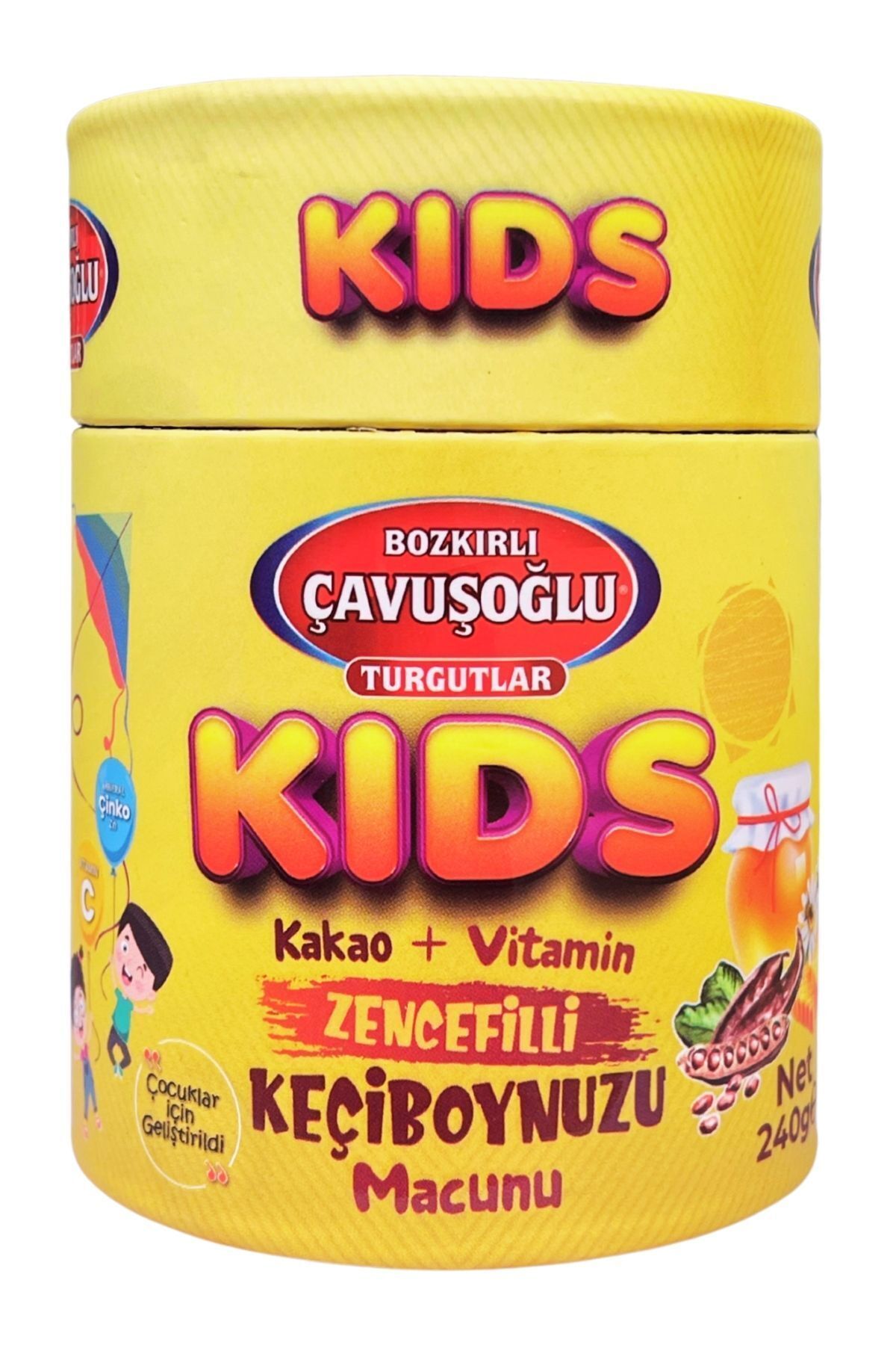 Bozkırlı Çavuşoğlu Kids Çocuklar için Özel - Zencefilli, Pekmez, Bal Ve Vitamin Katkılı Kakaolu Macun 240g