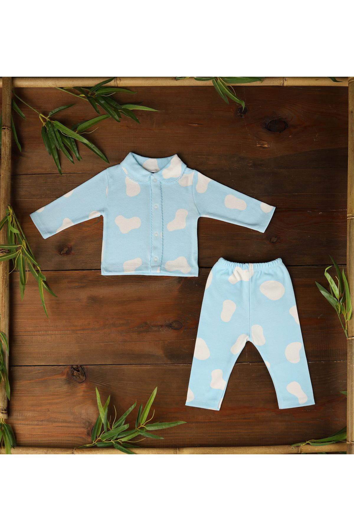Sema Baby Clouds Bebek Pijama Takımı Mavi 3-6 Ay