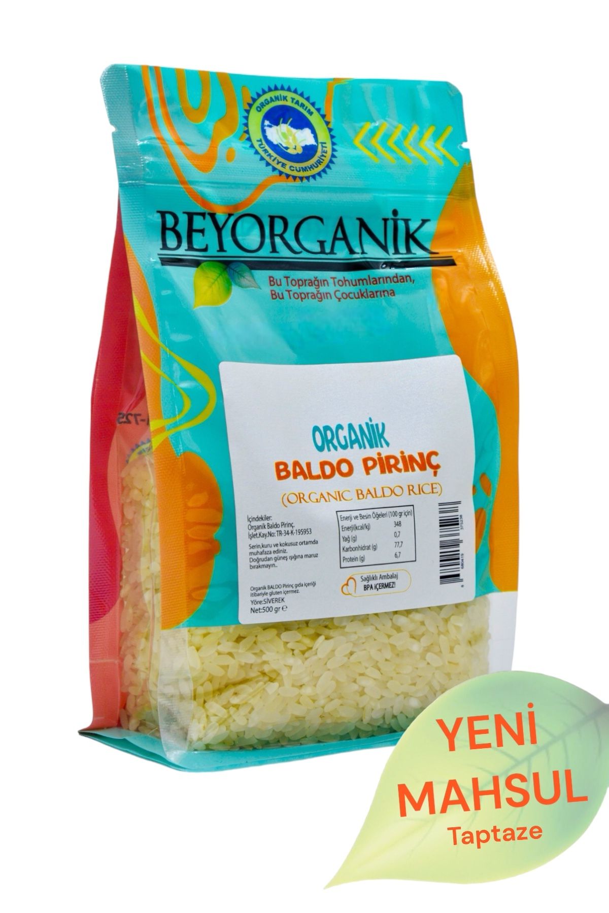 BEYORGANİK Organik Pirinç Baldo 500gr