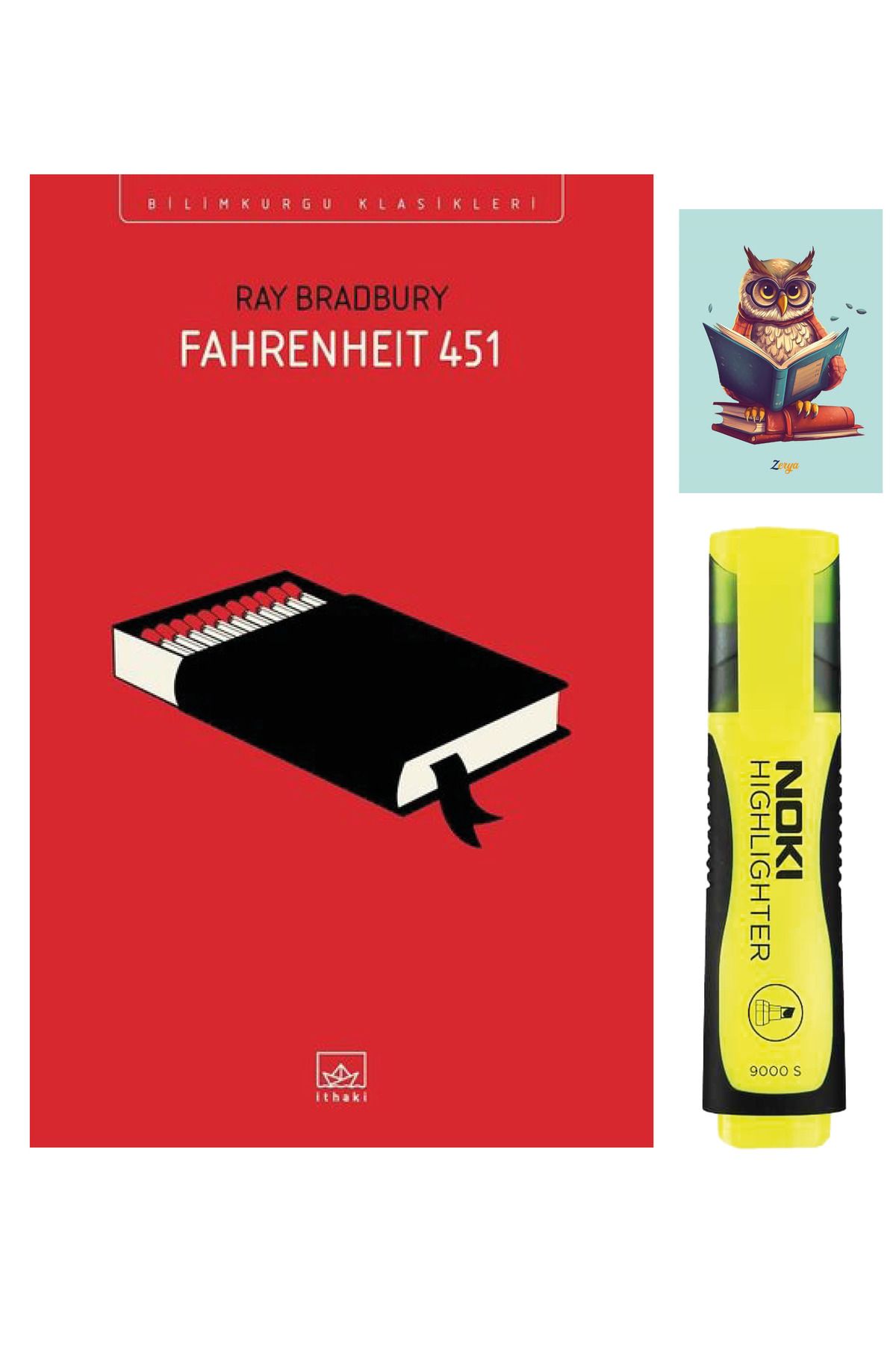 Dara Yayınları Fahrenheit 451 - 9786053757818 - Ray Bradbury - Sarı Fosforlu Kalem - Not Defterli Seti