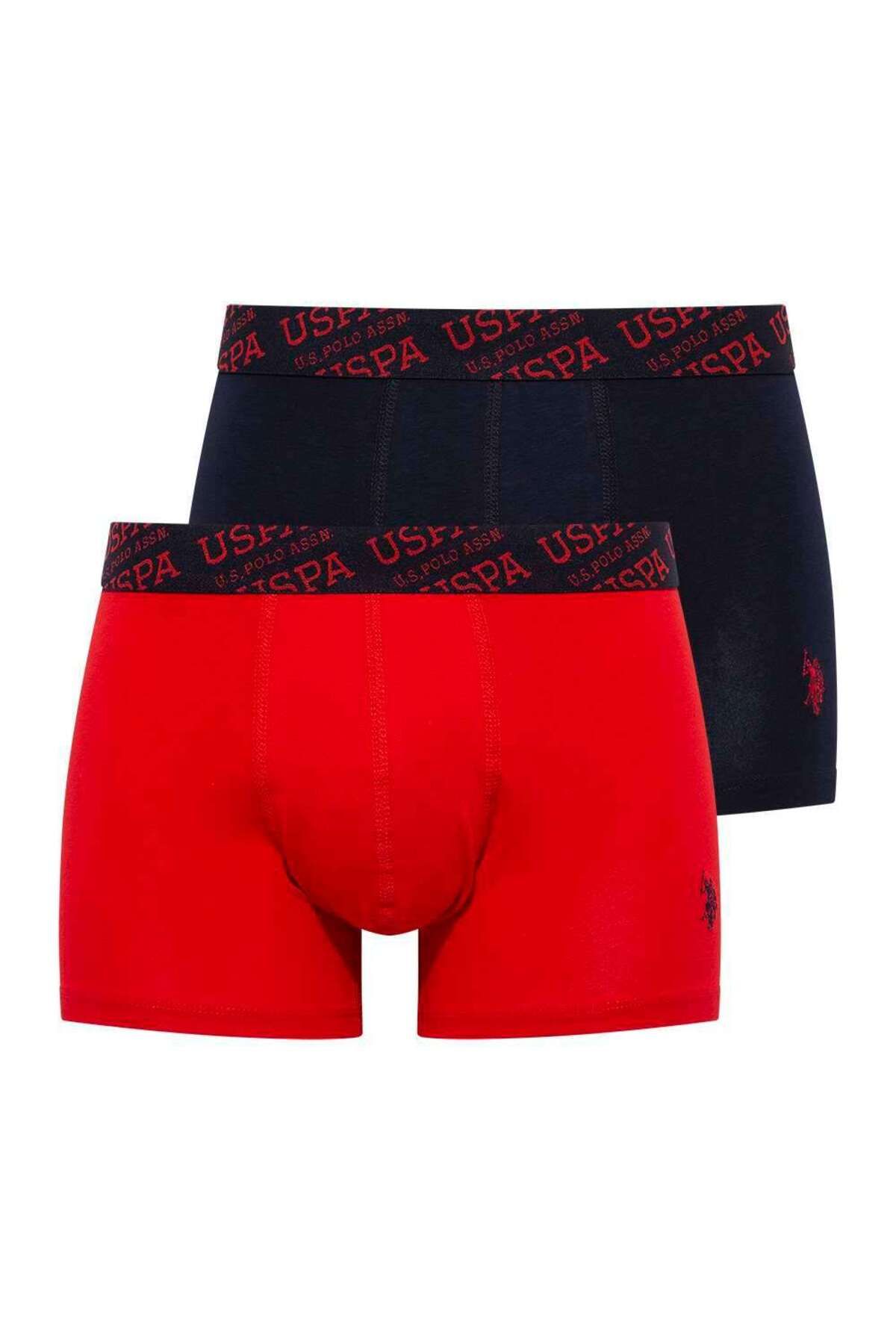 U.S. Polo Assn. Erkek Kırmızı - Lacivert 2 Li Boxer 80366