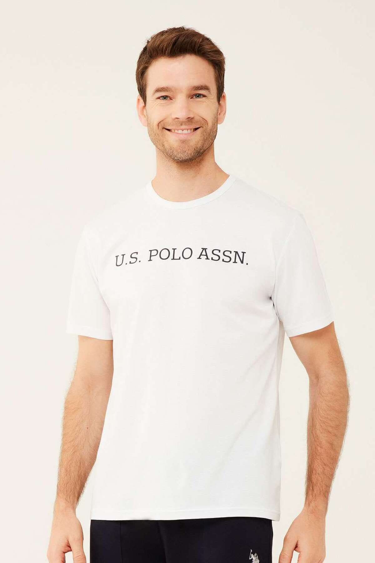 U.S. Polo Assn. Erkek Beyaz Yuvarlak Yaka T-shirt